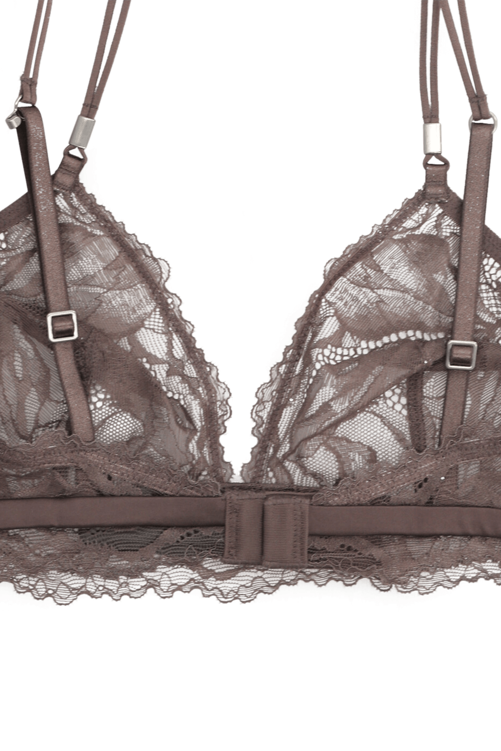 תמונה אחורית של חזיית תחרה משולשים