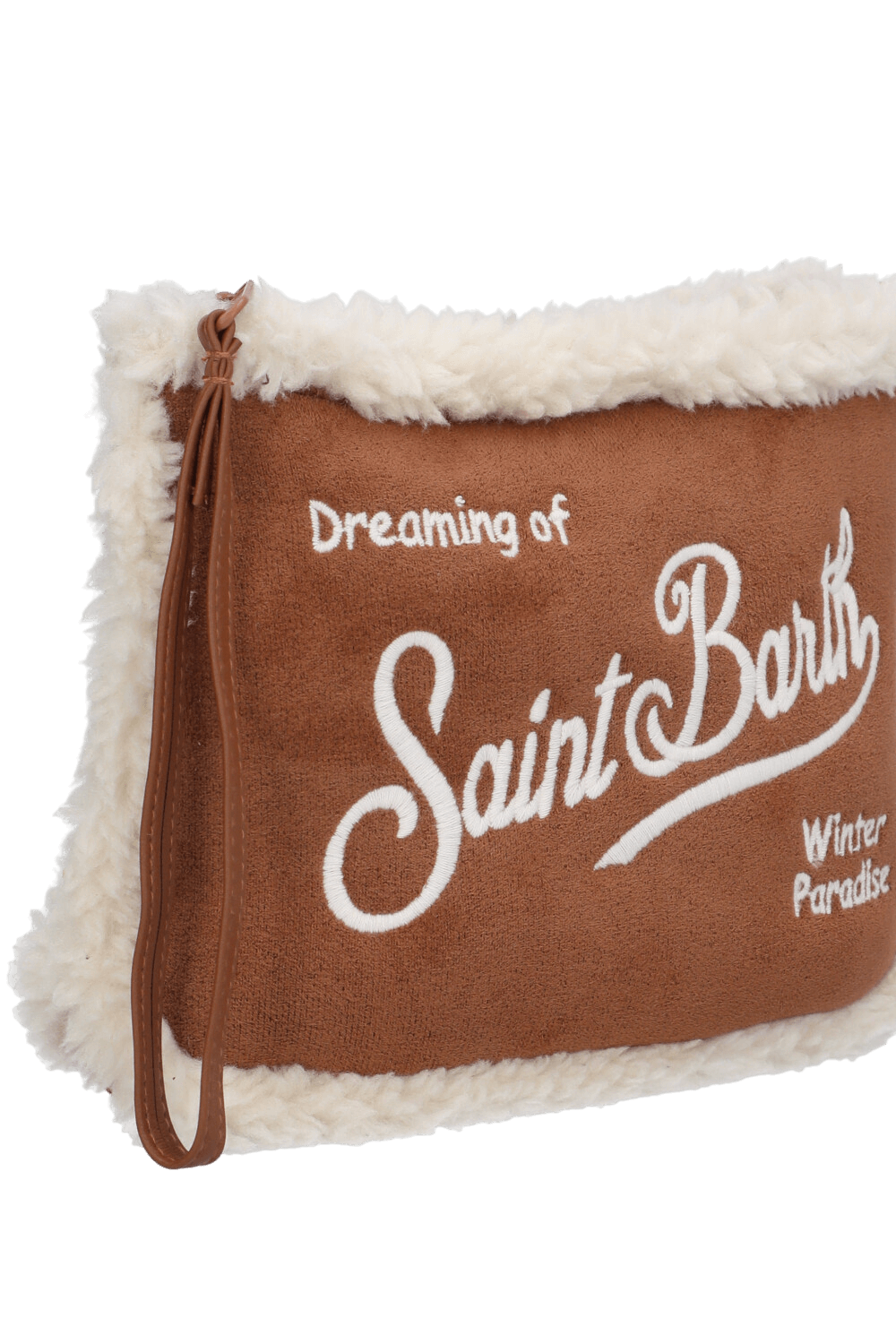 תמונת תקריב של תיק קלאץ' צמר