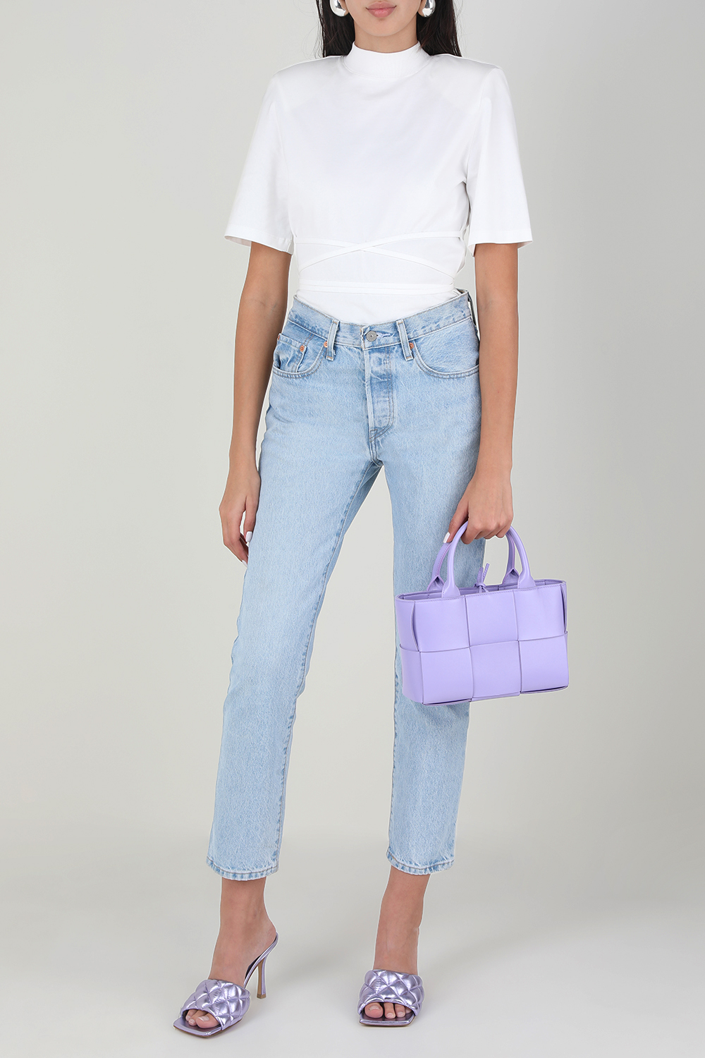 תמונת דוגמן קידמית של תיק נשיאה שתי וערב עם ארנק