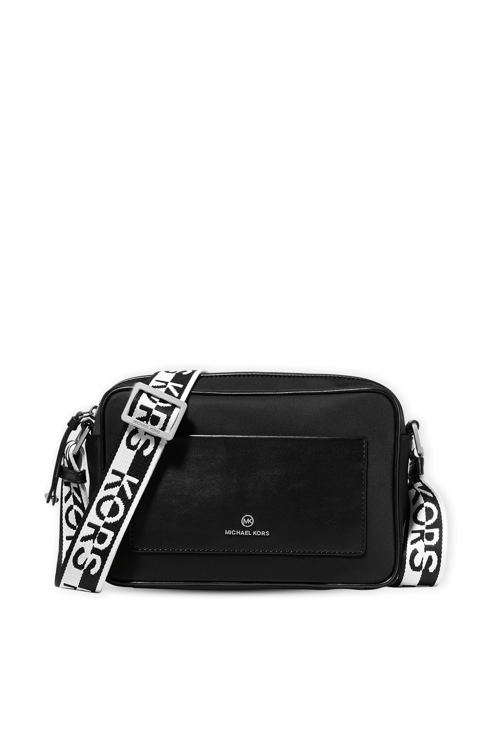 תמונה קידמית של תיק קרוס מייב עם רצועה באריגת ג'קארד