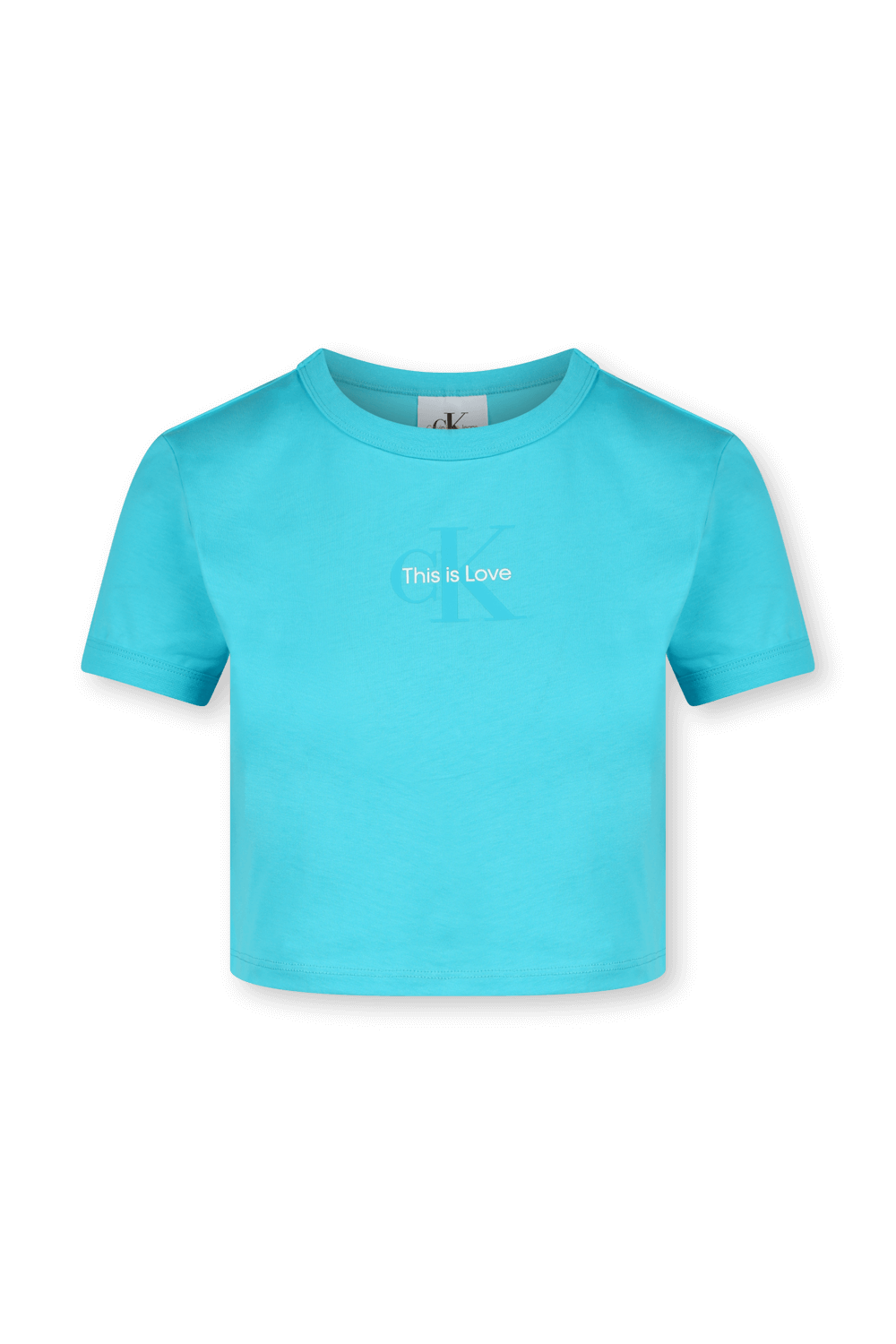 תמונה קידמית של חולצת קרופ גאווה כחולה