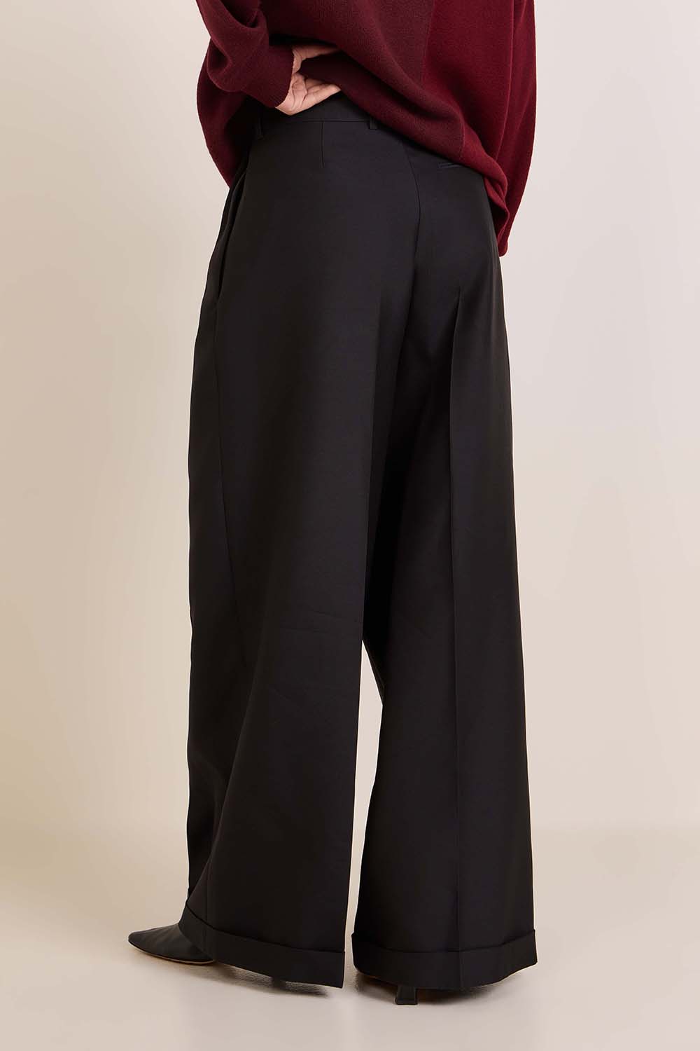 תמונת דוגמן אחורית של מכנסיים מחוייטים