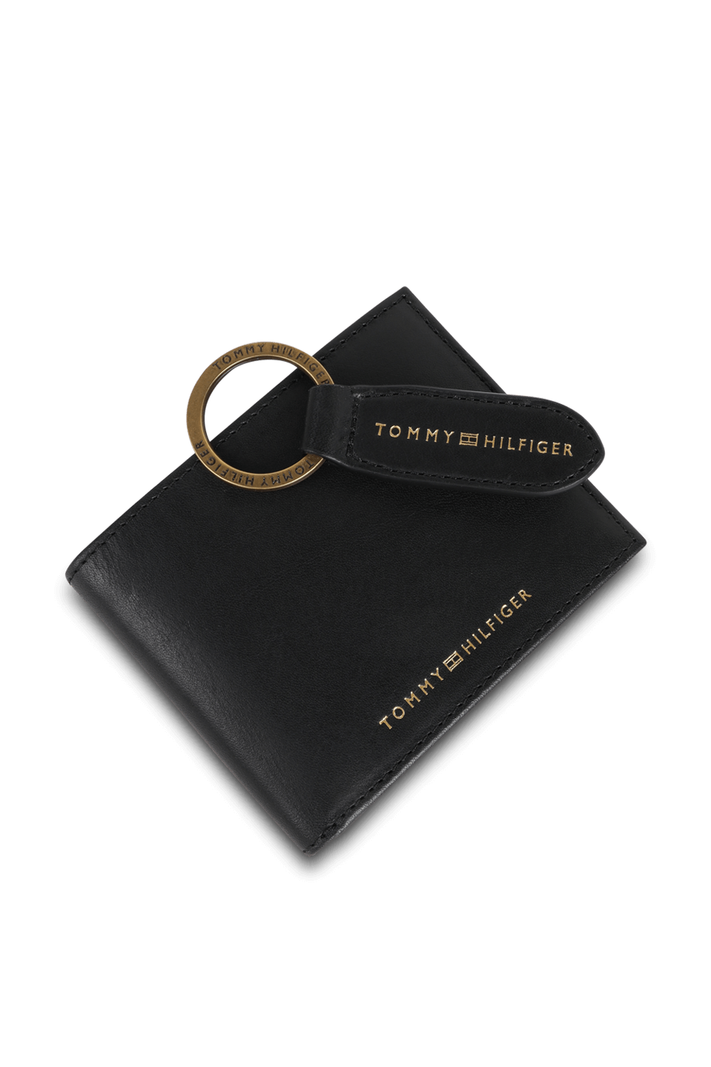 מארז ארנק קטן ומחזיק מפתחות מעור בצבע שחור