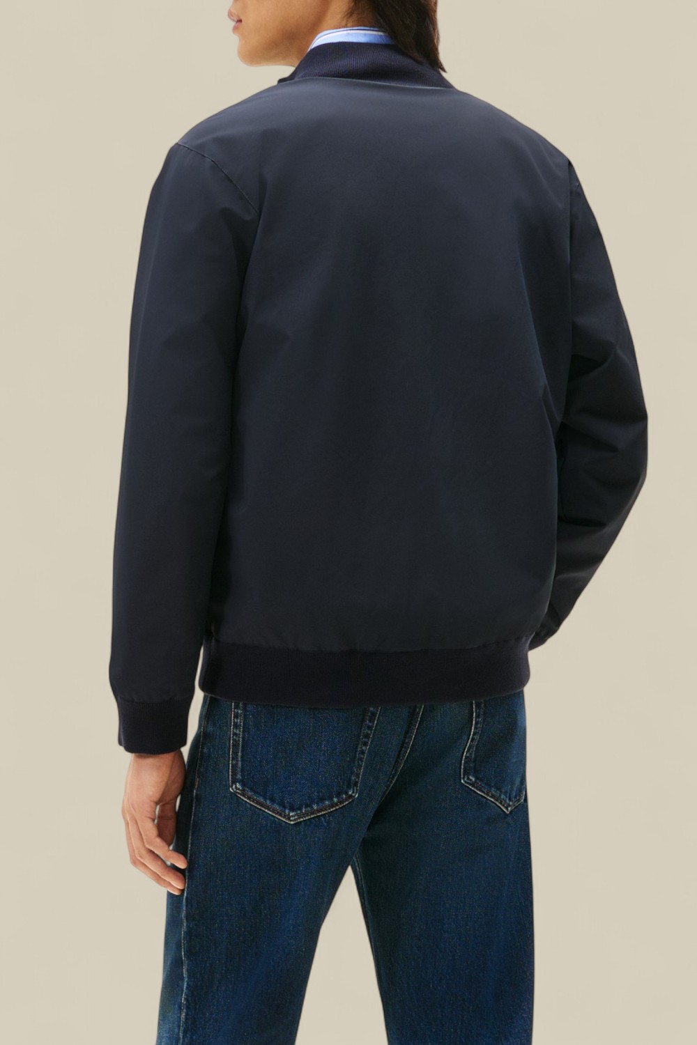 תמונת דוגמן אחורית של ז'קט כותנה דו-צדדי