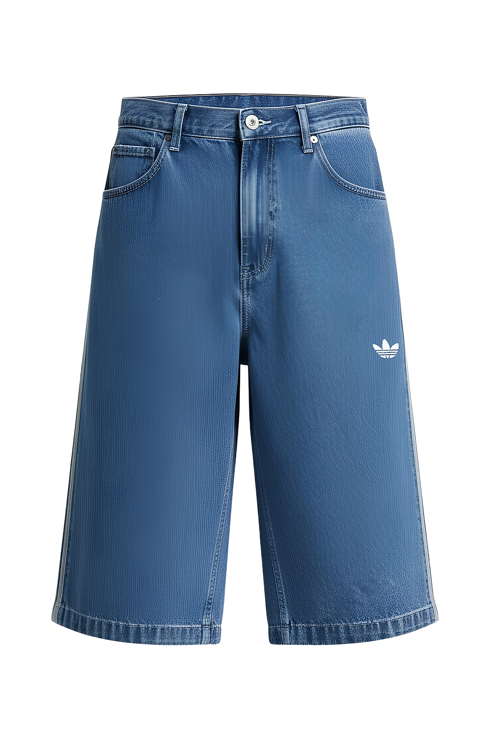 תמונה קידמית של מכנסי ג'ינס קצרים