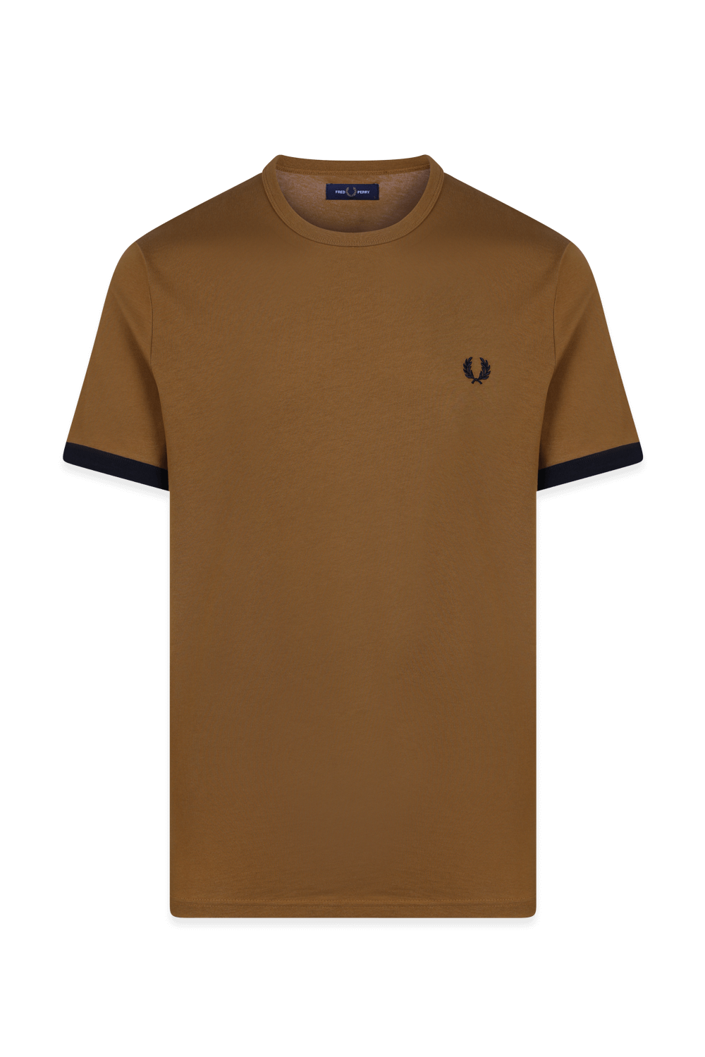 חולצת טי קאמל עם רקמת לוגו רינגר FRED PERRY