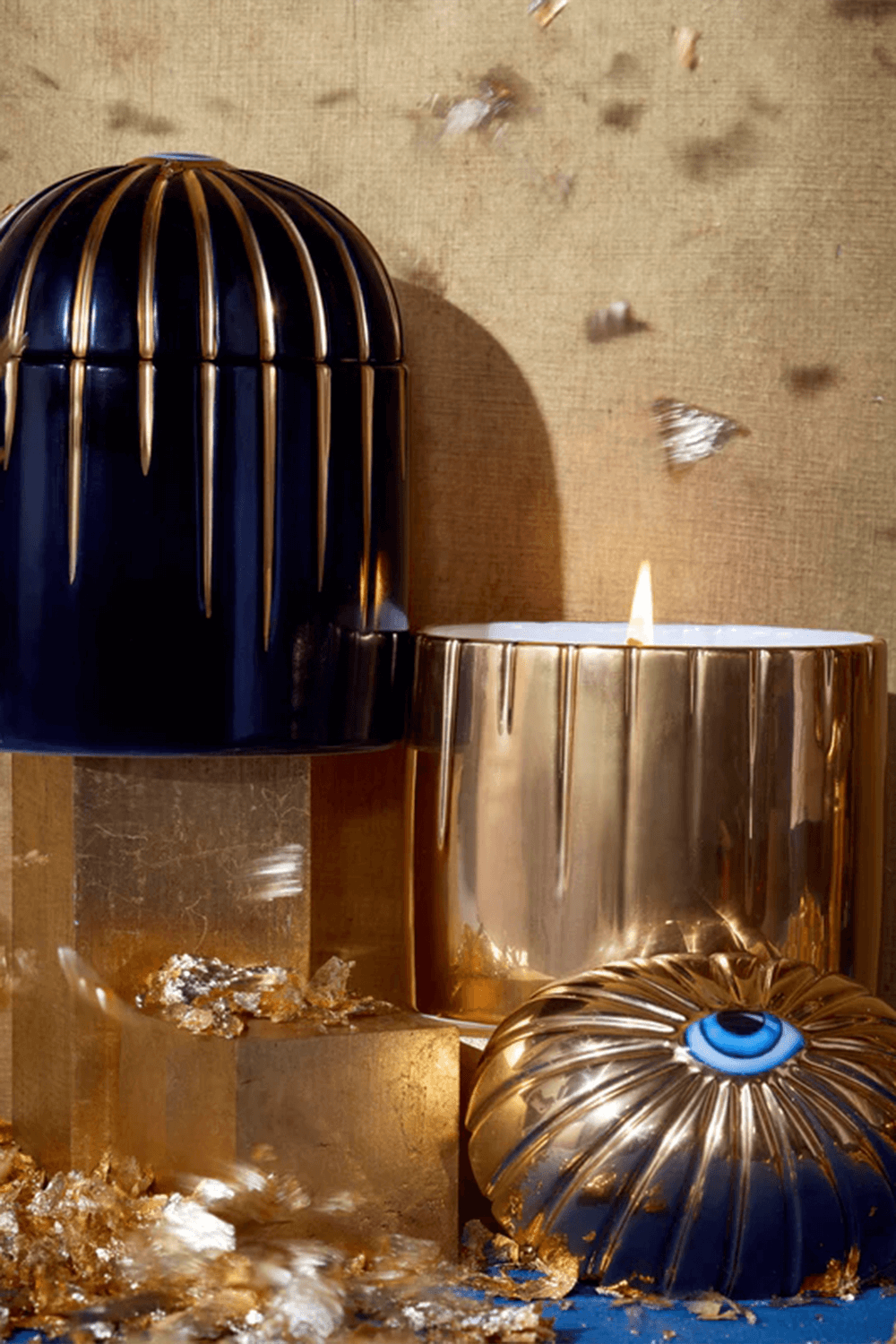 תמונה אחורית של Lita-Candle Blue+Gold
