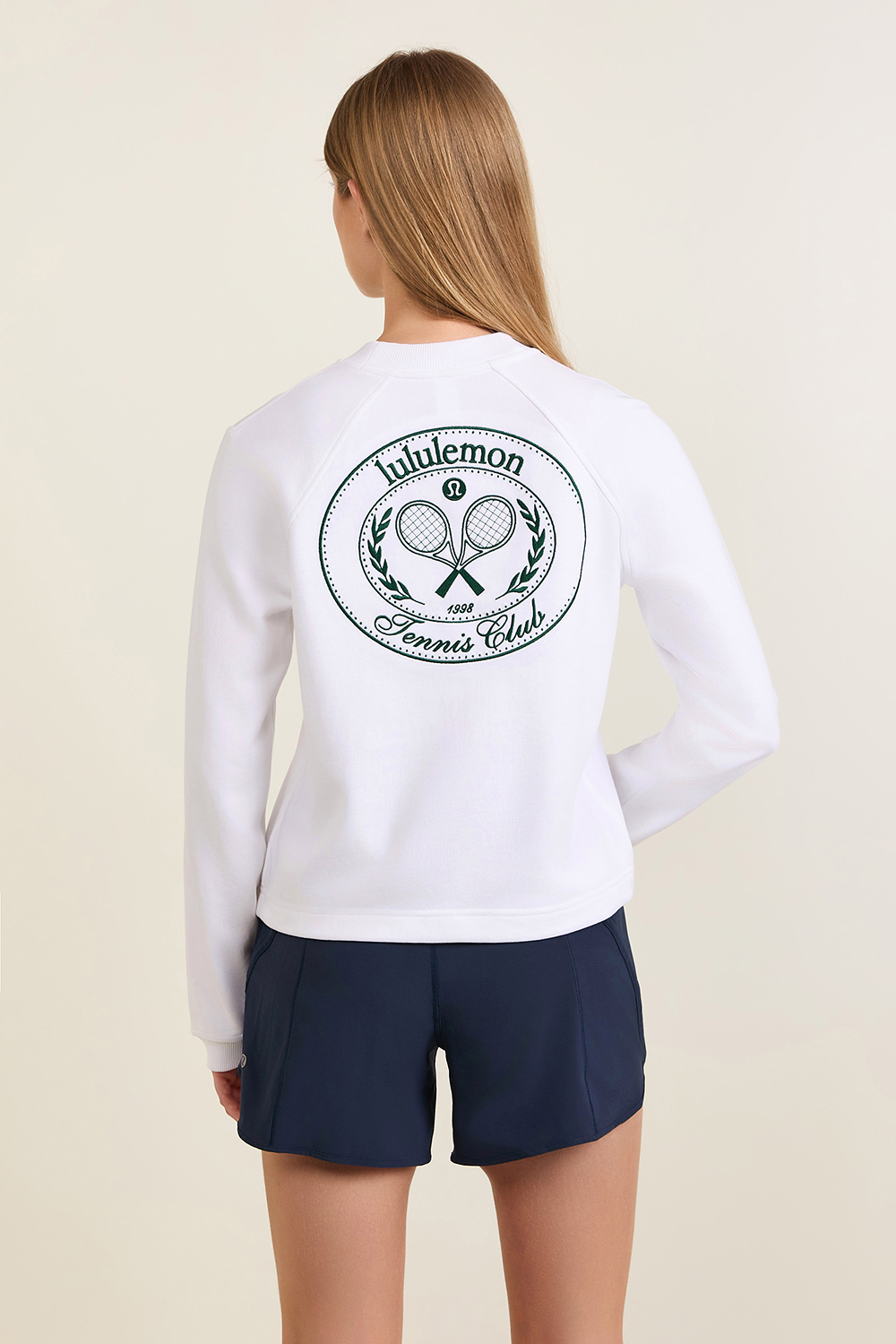 תמונת דוגמן אחורית של Cotton French Terry Crewneck Tennis Club