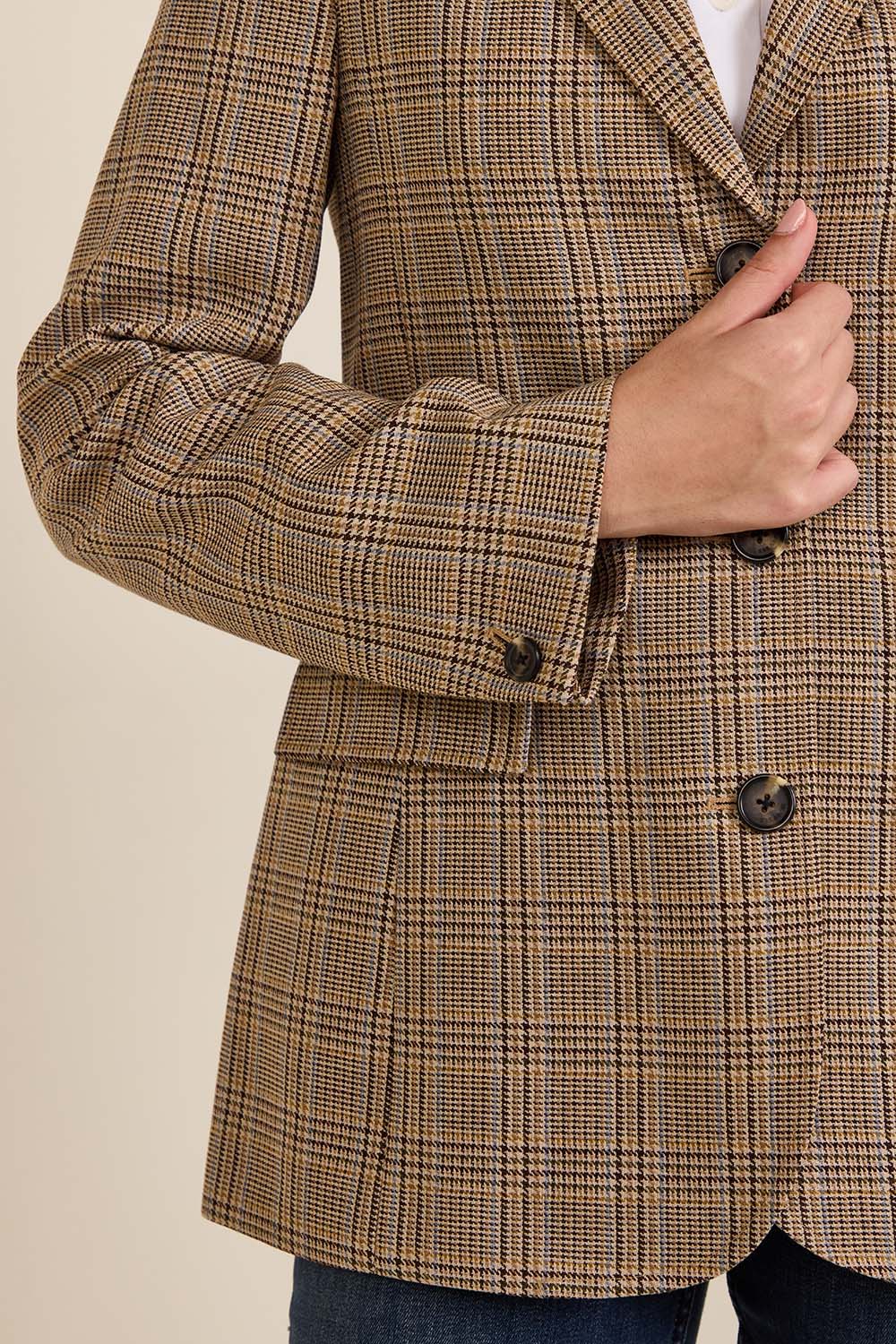 תמונת תקריב דוגמן של ז'קט מחוייט קל