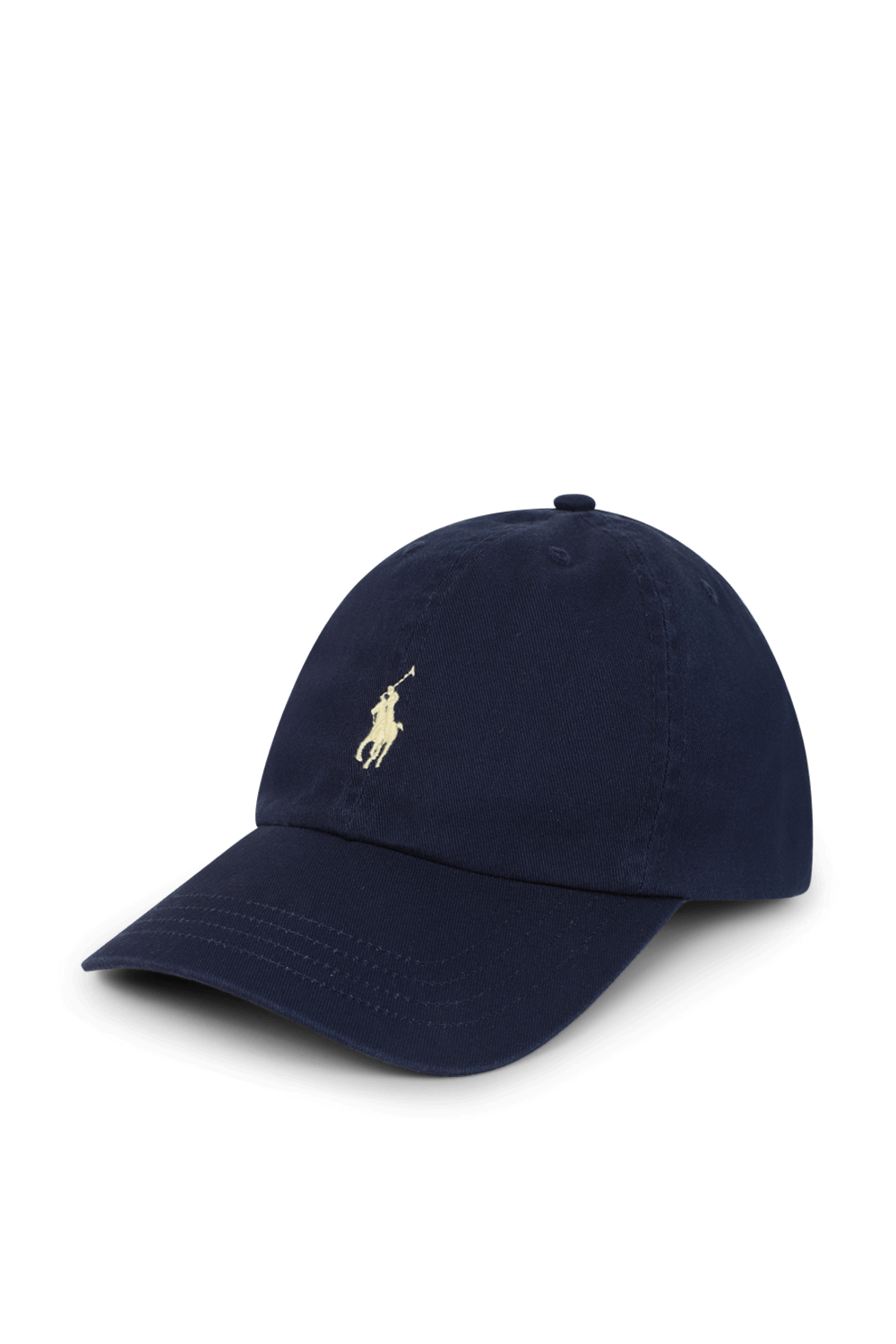 תמונה קידמית של כובע בייסבול עם רקמת לוגו פרש