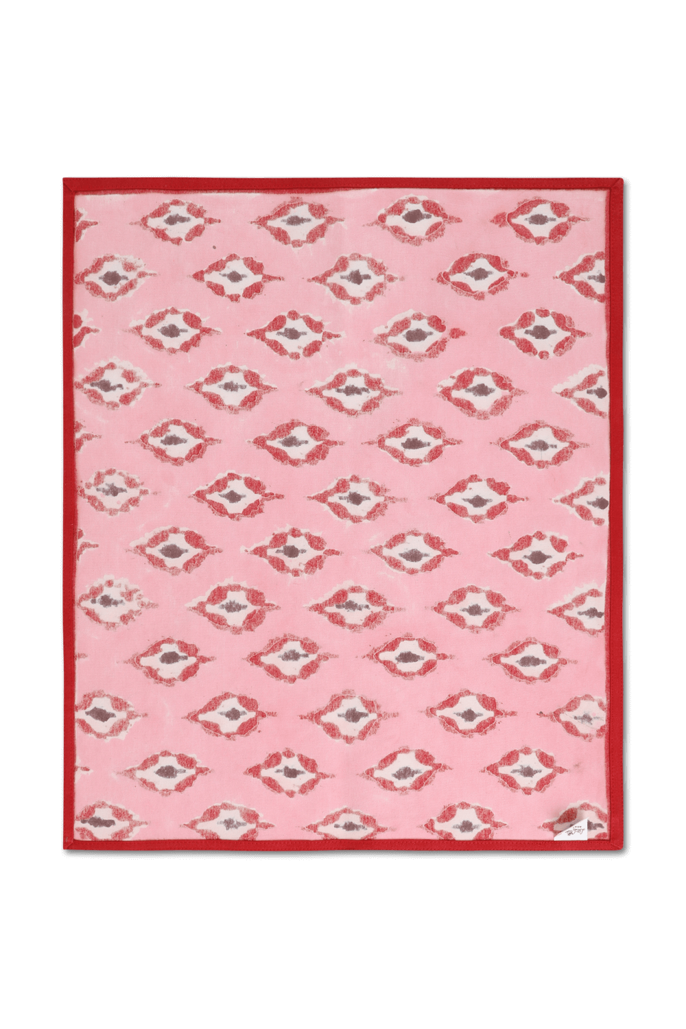 תמונה אחורית של פלייסמנט בגווני ורוד לבן ואדום