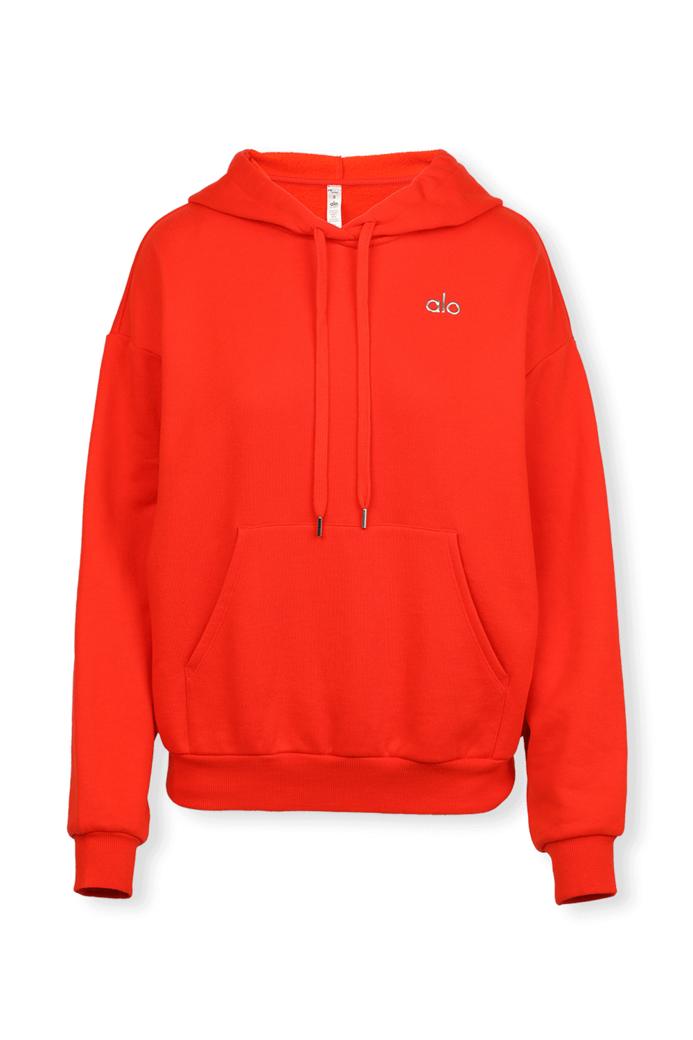 red oversized sweatshirt