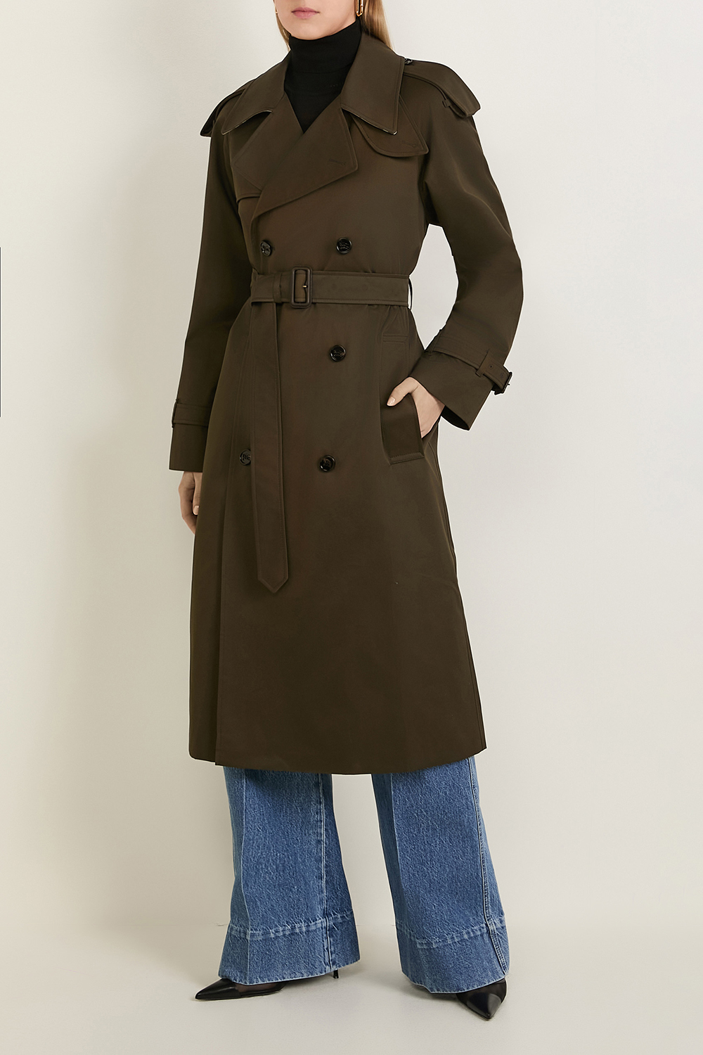 תמונת דוגמן קידמית של מעיל טרנץ'