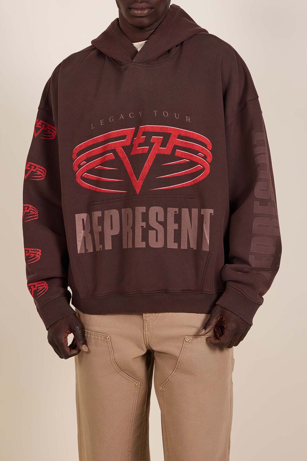 תמונת דוגמן קידמית של סווטשירט קפוצ'ון דו צדדי