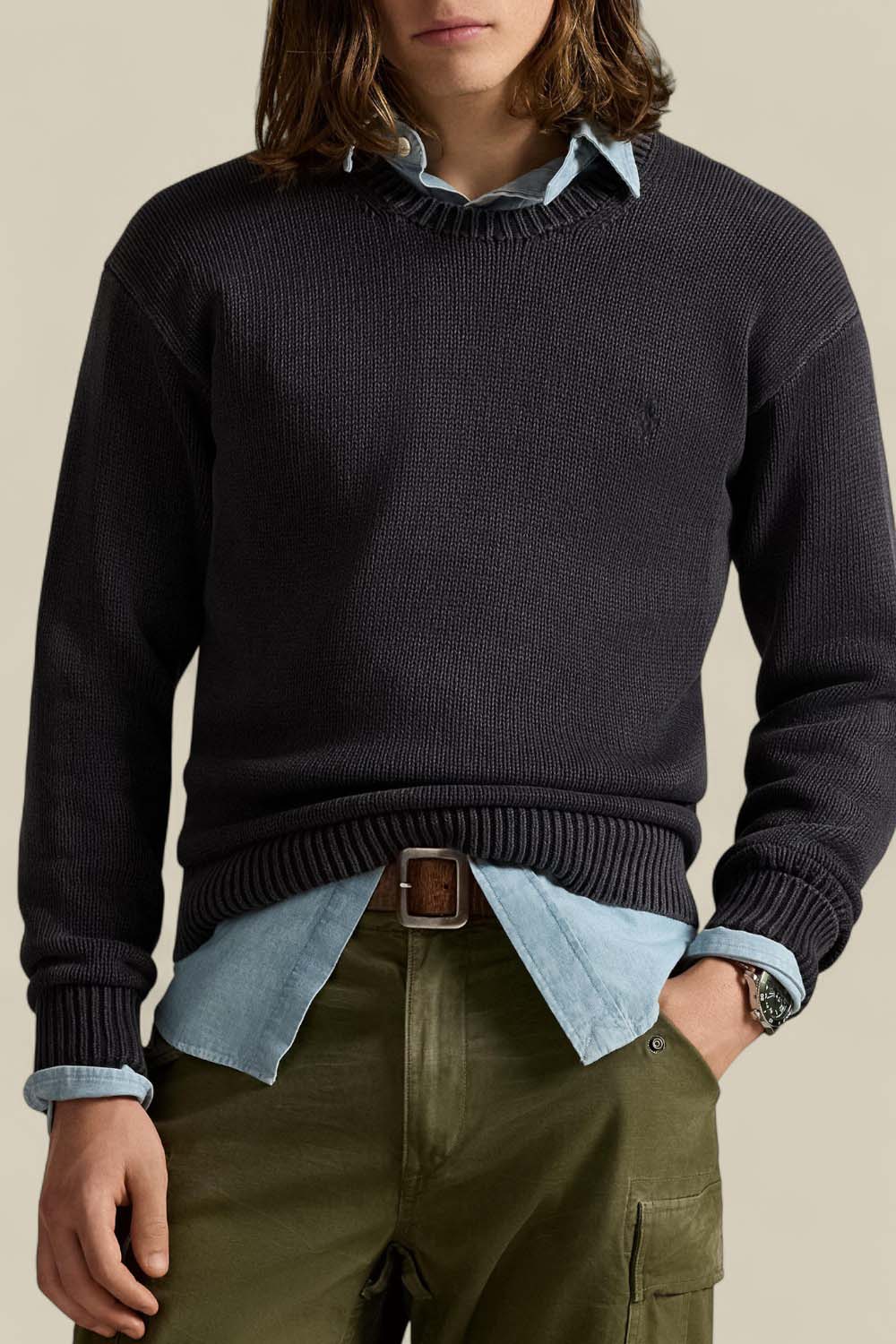 תמונת דוגמן קידמית של סוודר כותנה