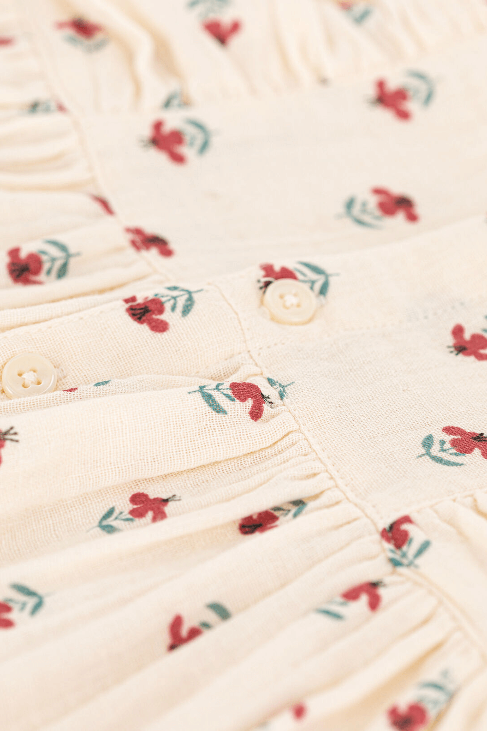 תמונת פנים של שמלה פרחונית עם תחתונים - גילאי 3-24 חודשים