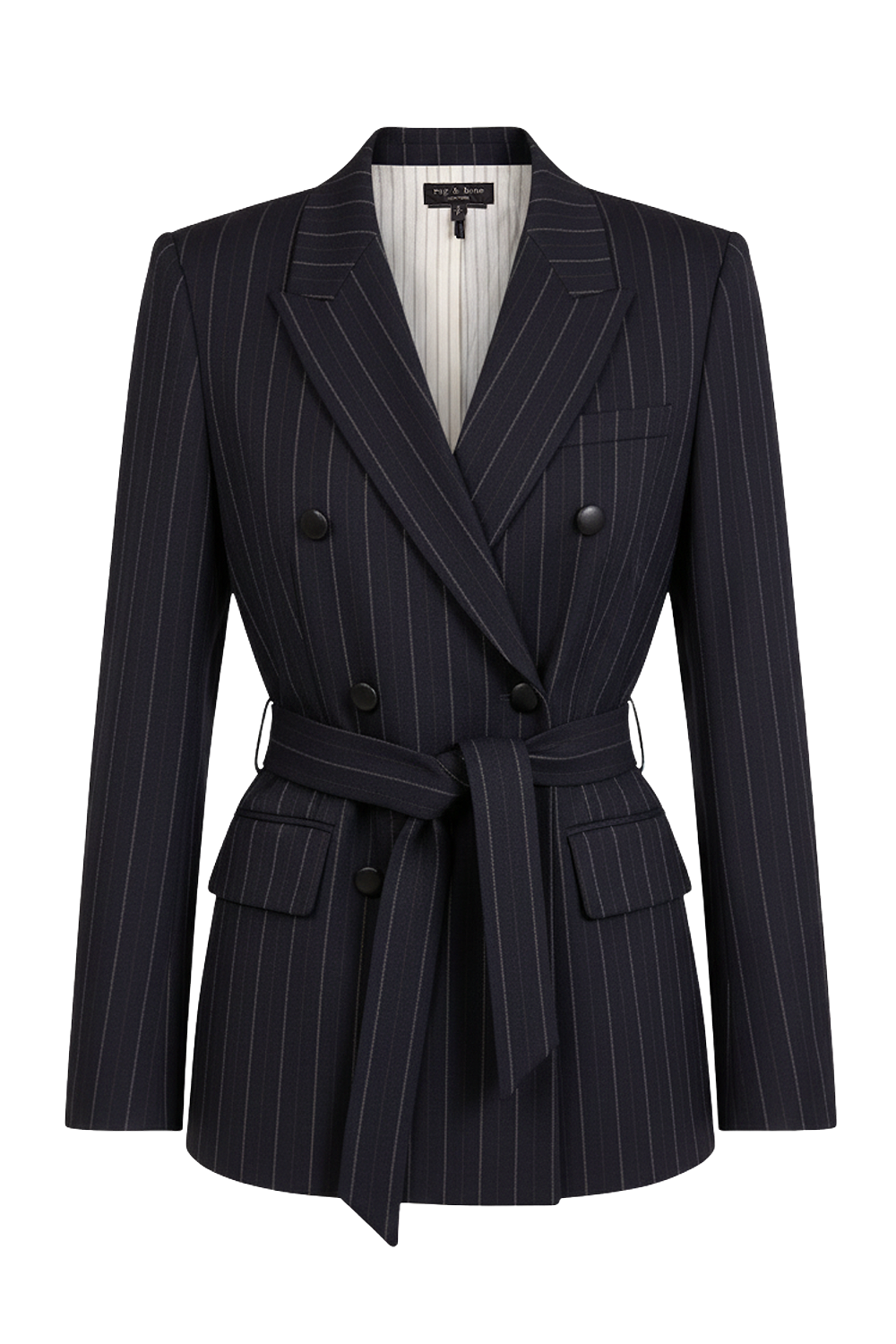 תמונה קידמית של ז'קט מחוייט עם חגורה