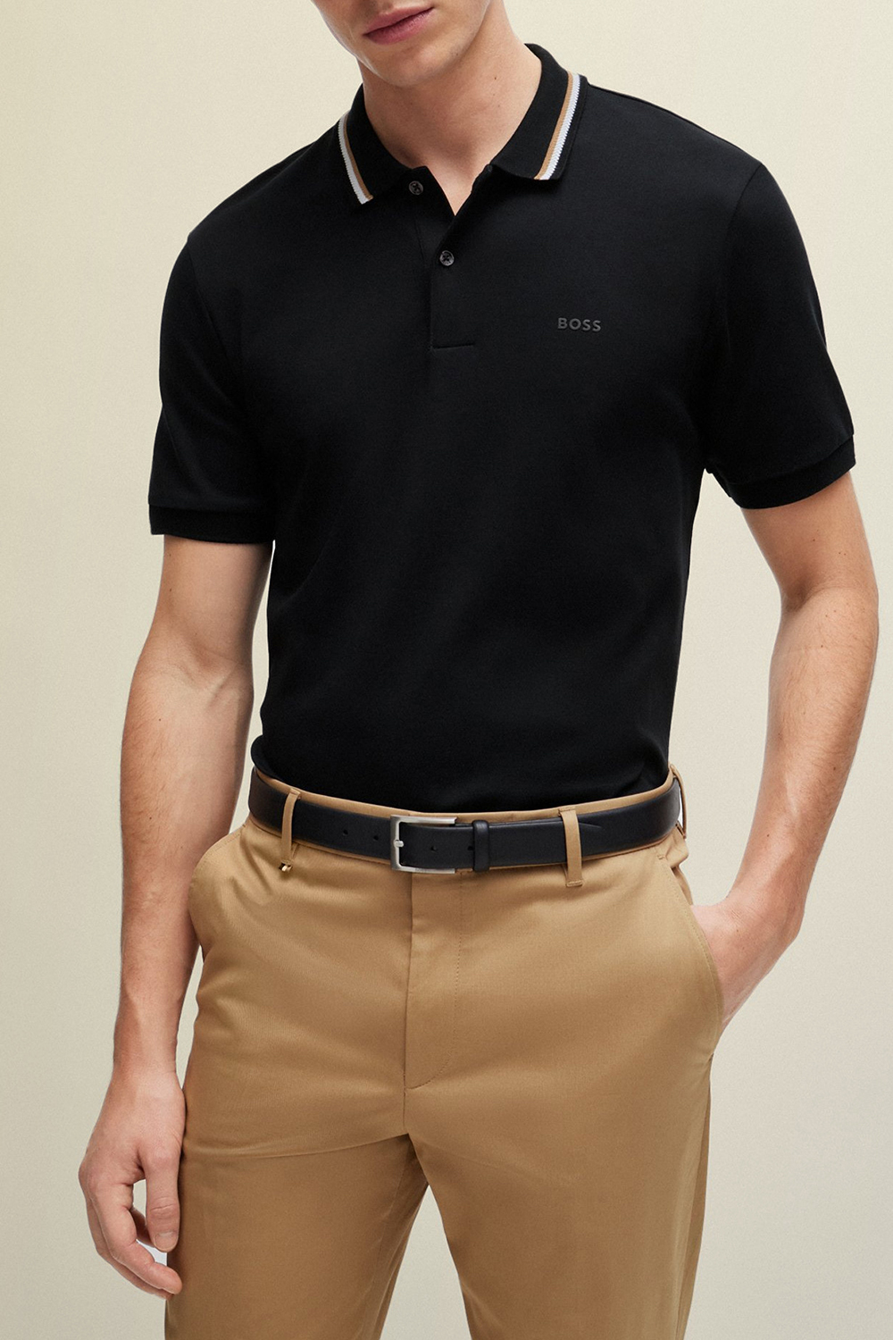 תמונת דוגמן קידמית של חולצת פולו סלים פיט