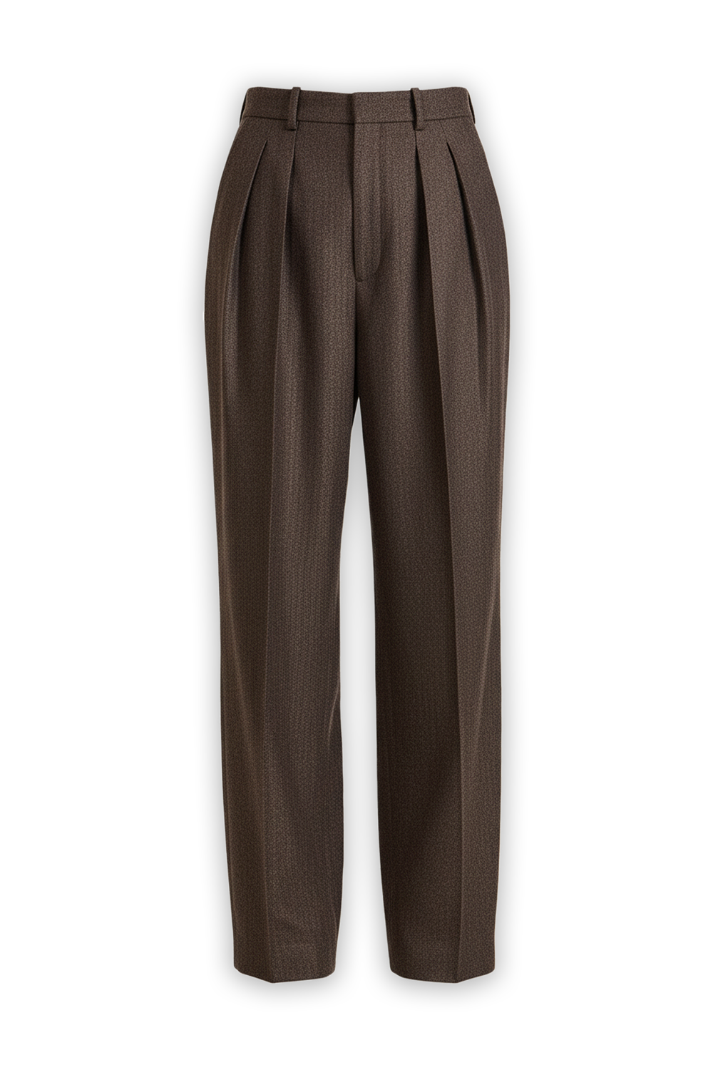 תמונה קידמית של מכנסי קפלים מחוייטים