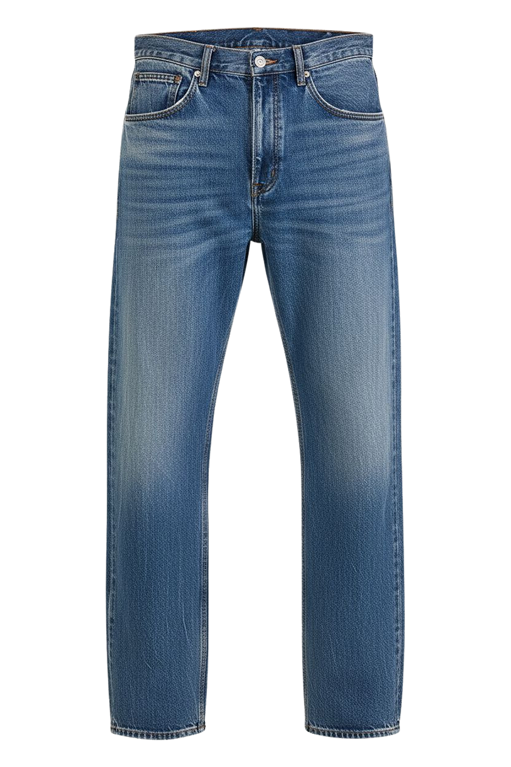 תמונה קידמית של מכנסי ג'ינס ישרים