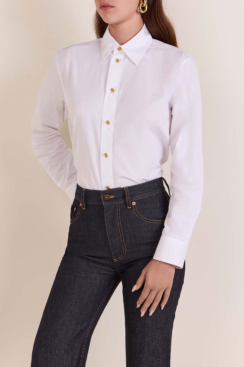 תמונת דוגמן קידמית של חולצת כפתורים