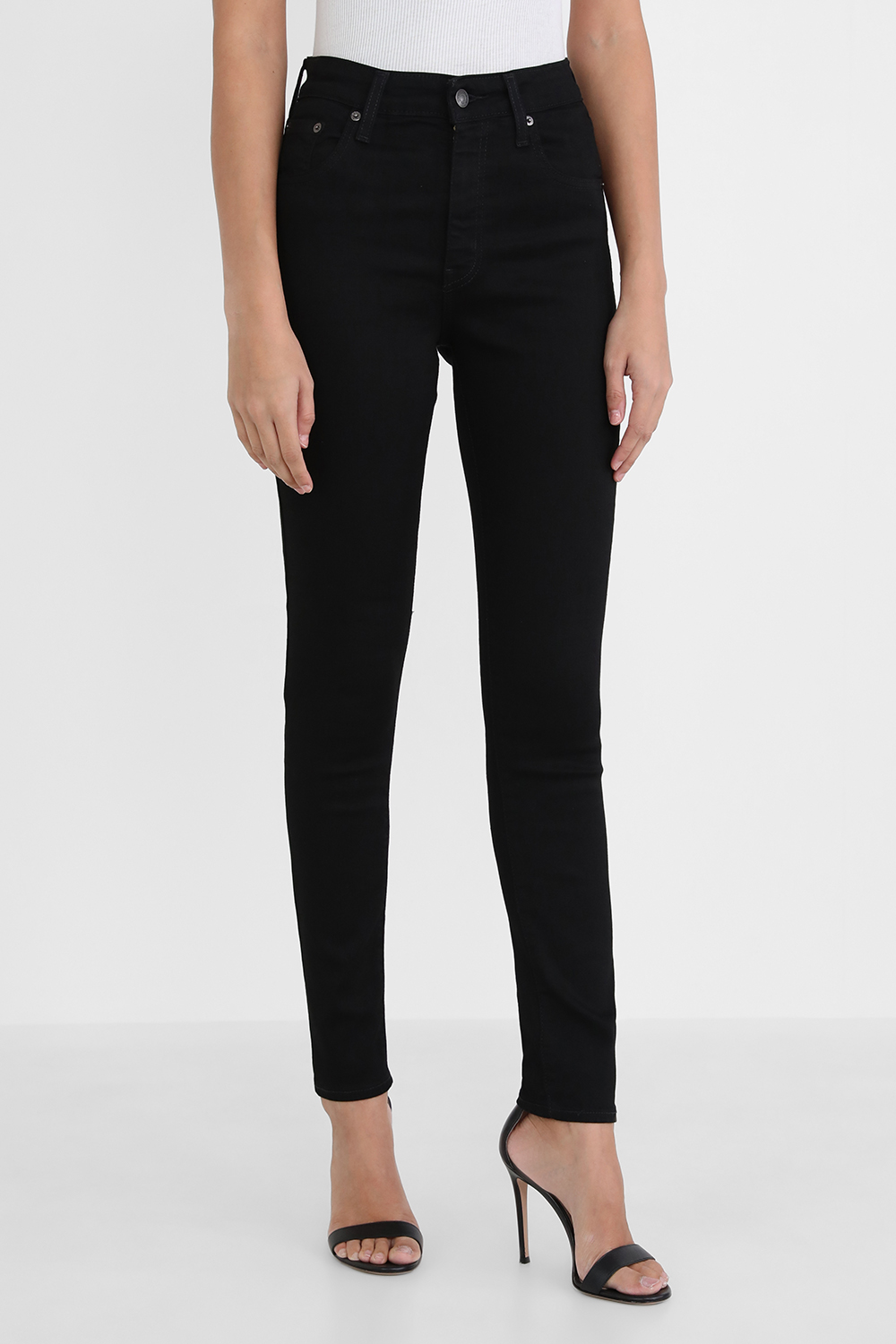 תמונת דוגמן קידמית של מכנסי סקיני ג'ינס 721 היי רייס שחורים