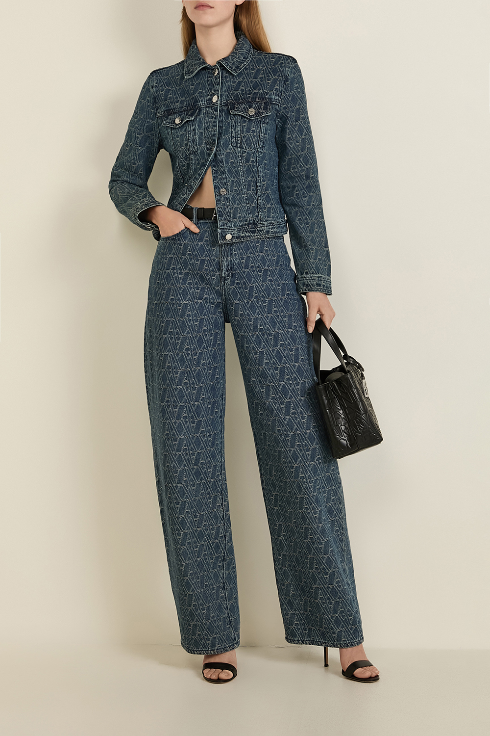 תמונת דוגמן קידמית של תיק נשיאה לוגומאני שחור