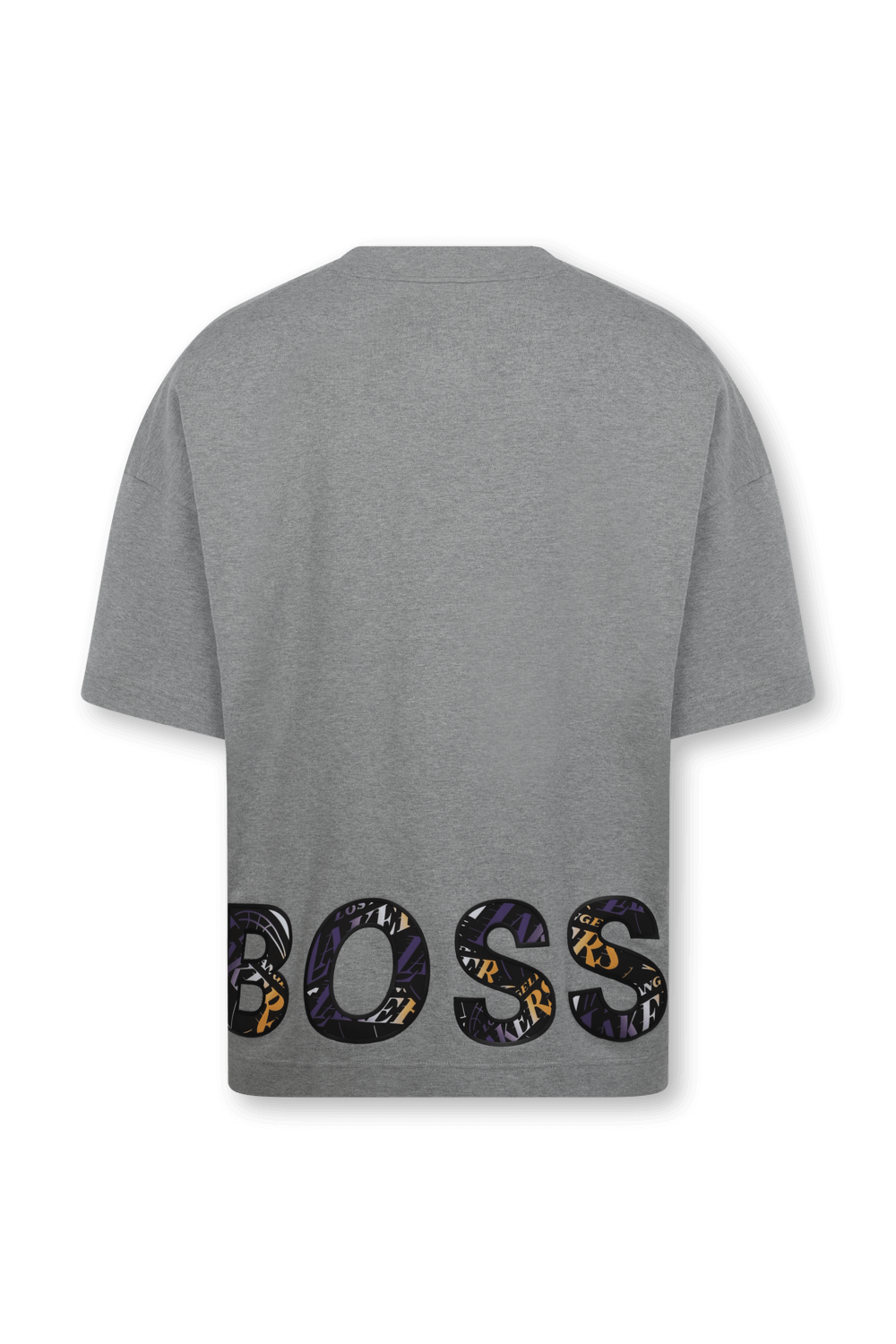 תמונה אחורית של בוס X אן-בי-איי טי שירט לייקרס בגוון אפור