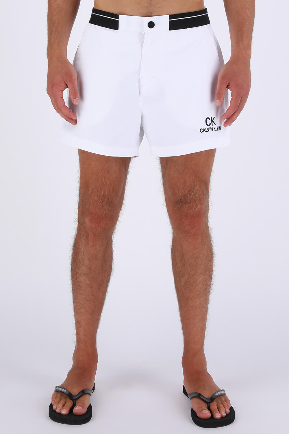 calvin klein mens white shorts