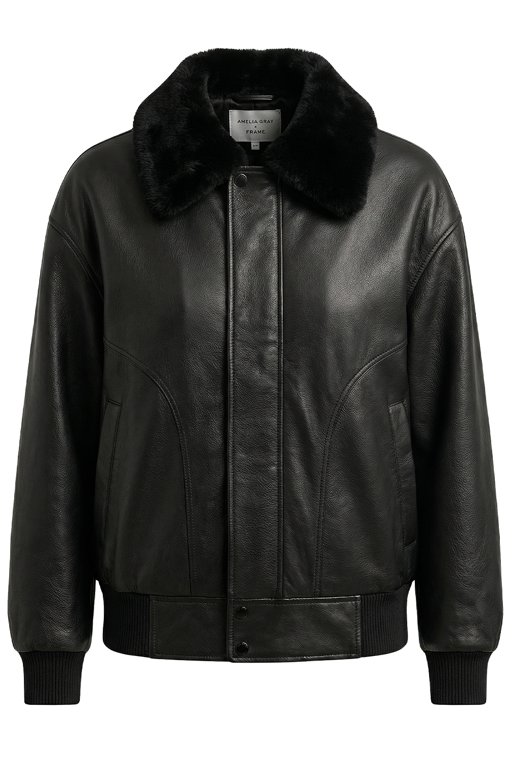 תמונה קידמית של ז'קט בומבר עור