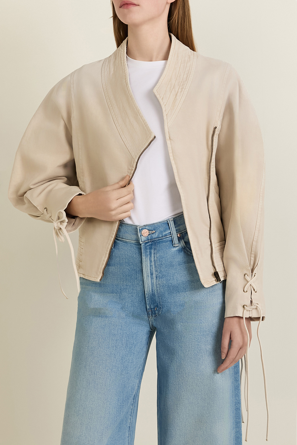 תמונת דוגמן קידמית של ז'קט כותנה אדינה