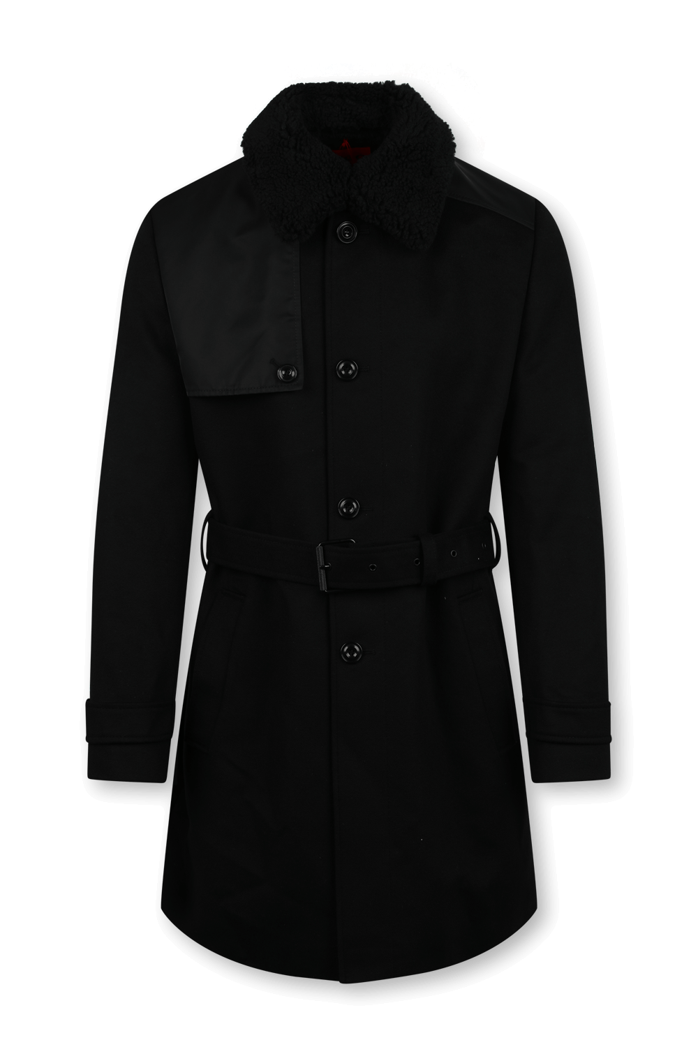 תמונה קידמית של מעיל מלטון ארוך מצמר וקשמיר