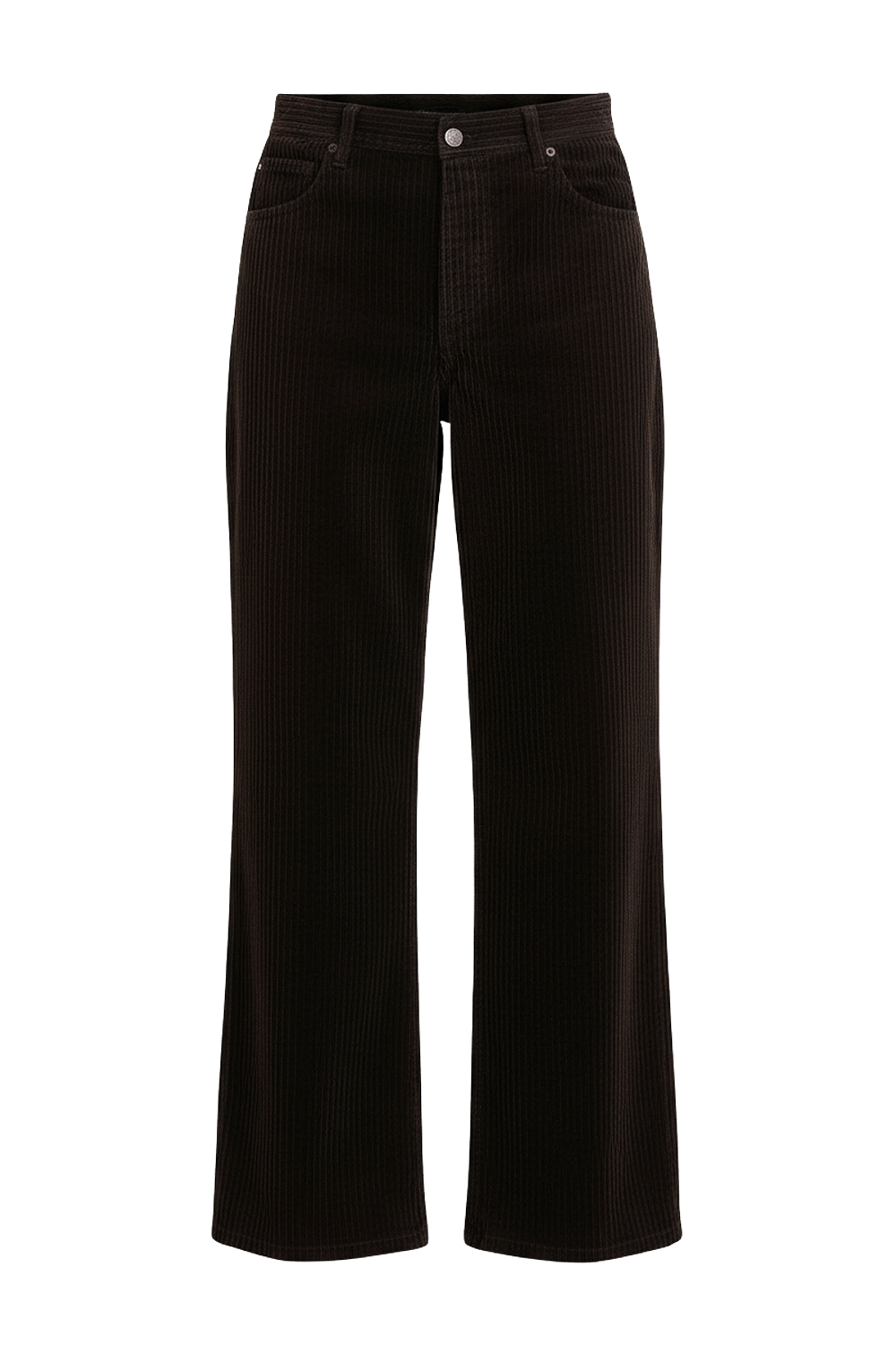 תמונה קידמית של מכנסי קורדרוי רחבים