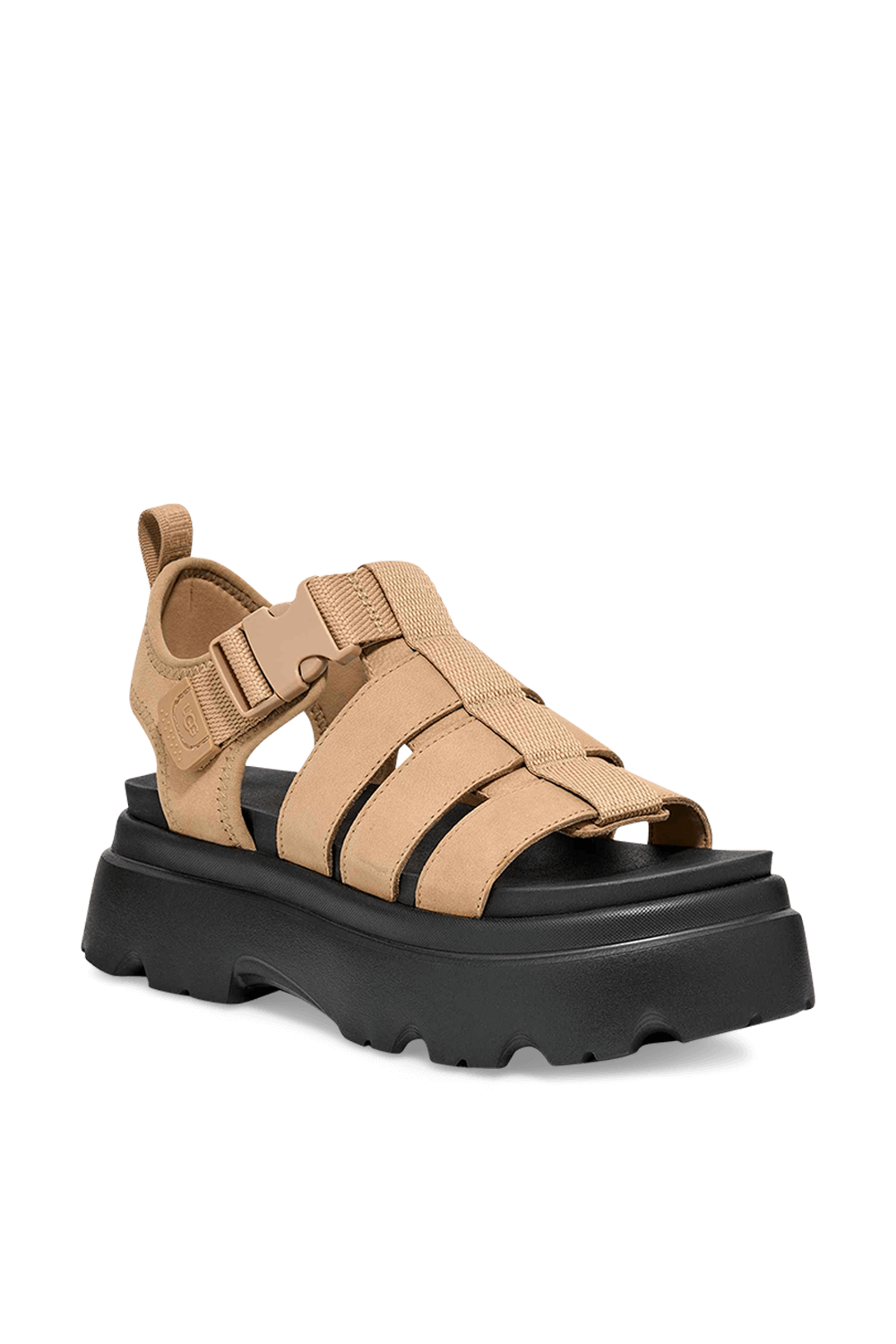 תמונת פנים של סנדלי פלטפורמה קורה