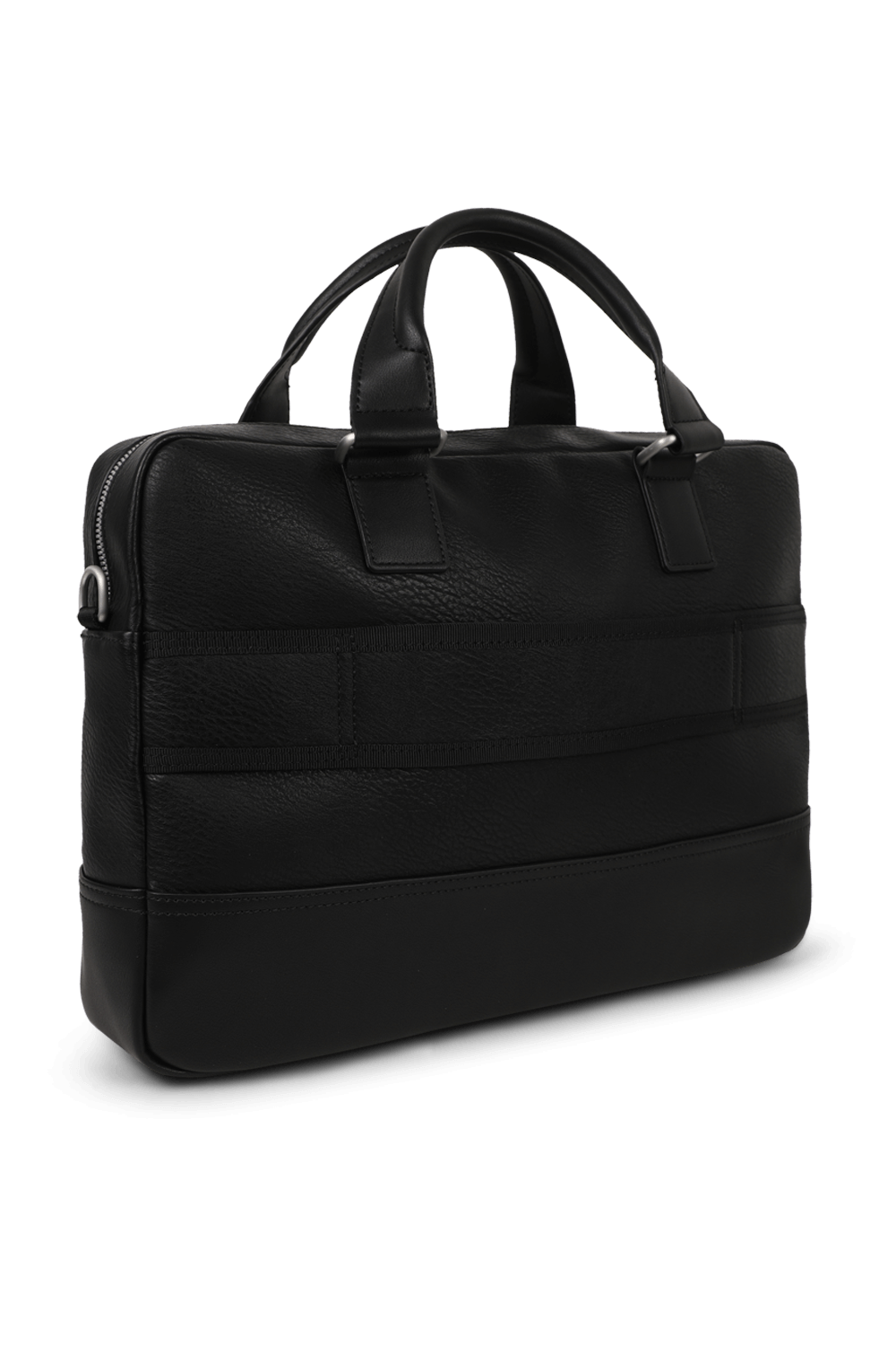 תמונה אחורית של תיק ללפטופ שחור ממותג