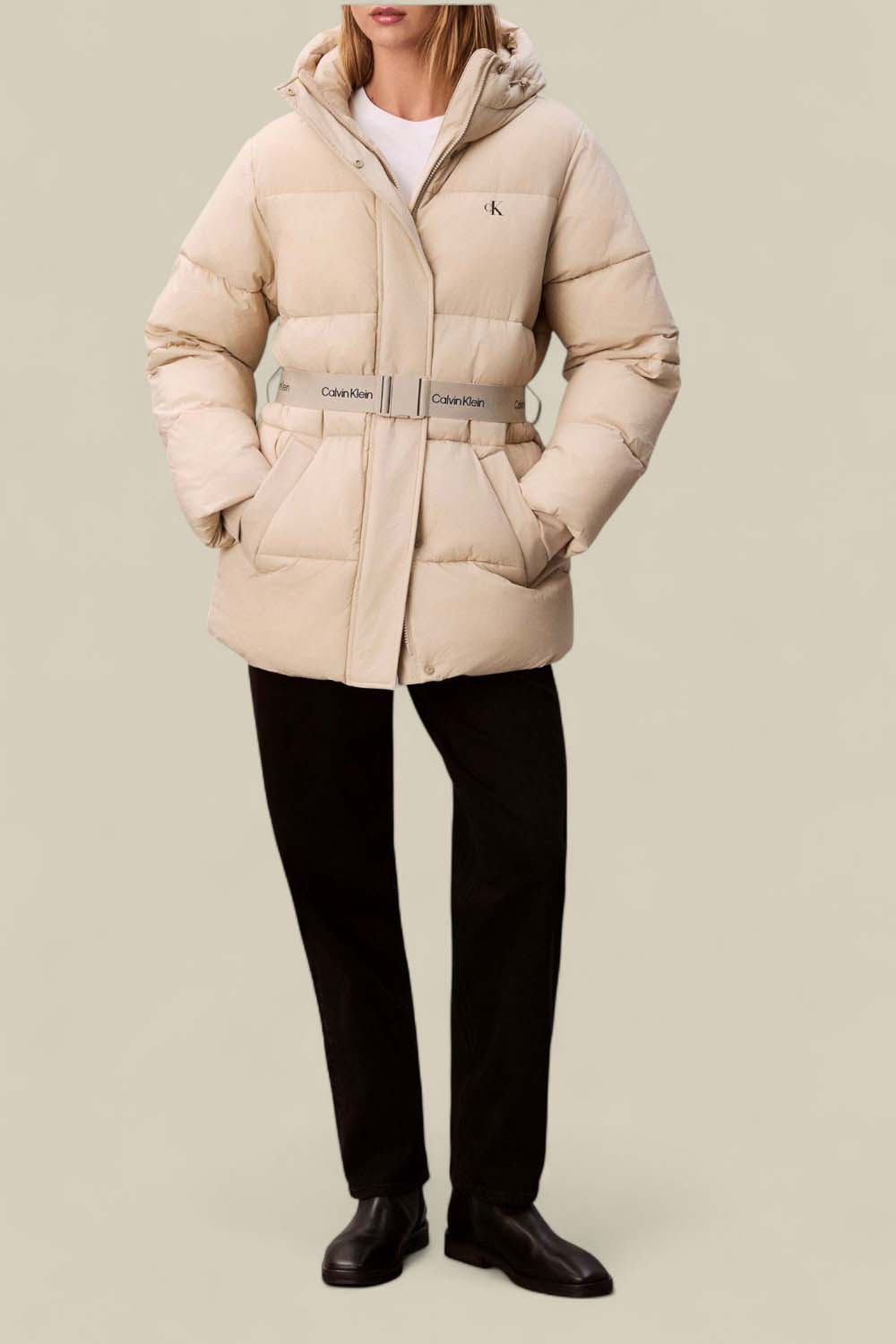 מעיל פוך עם חגורה