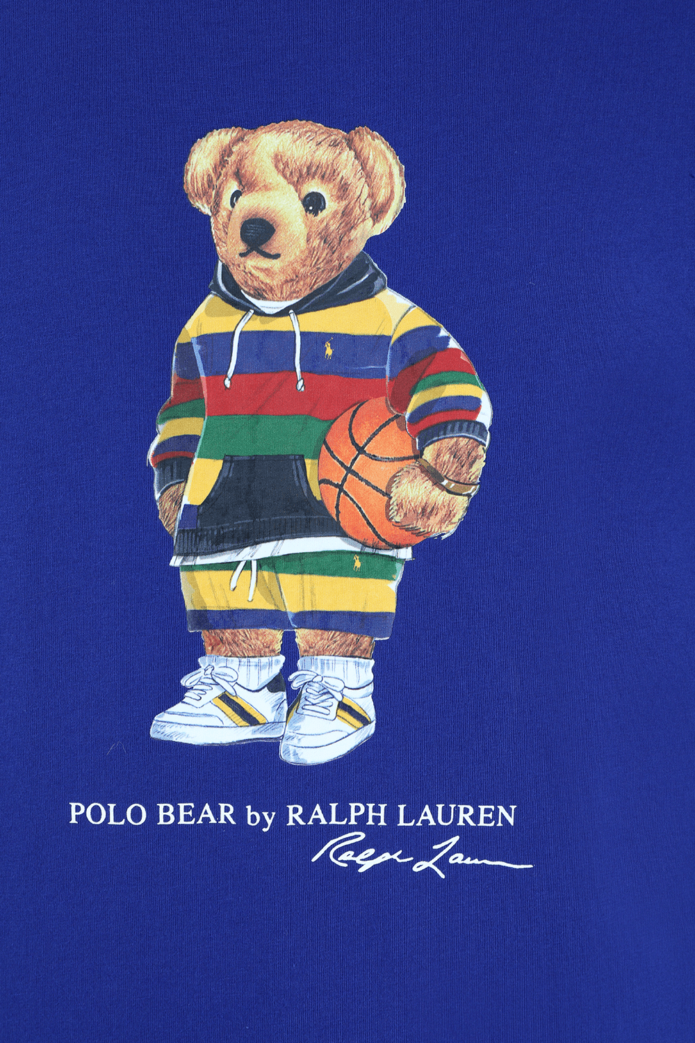 תמונה אחורית של חולצת סלים טי עם הדפס דובי ספורטיבי