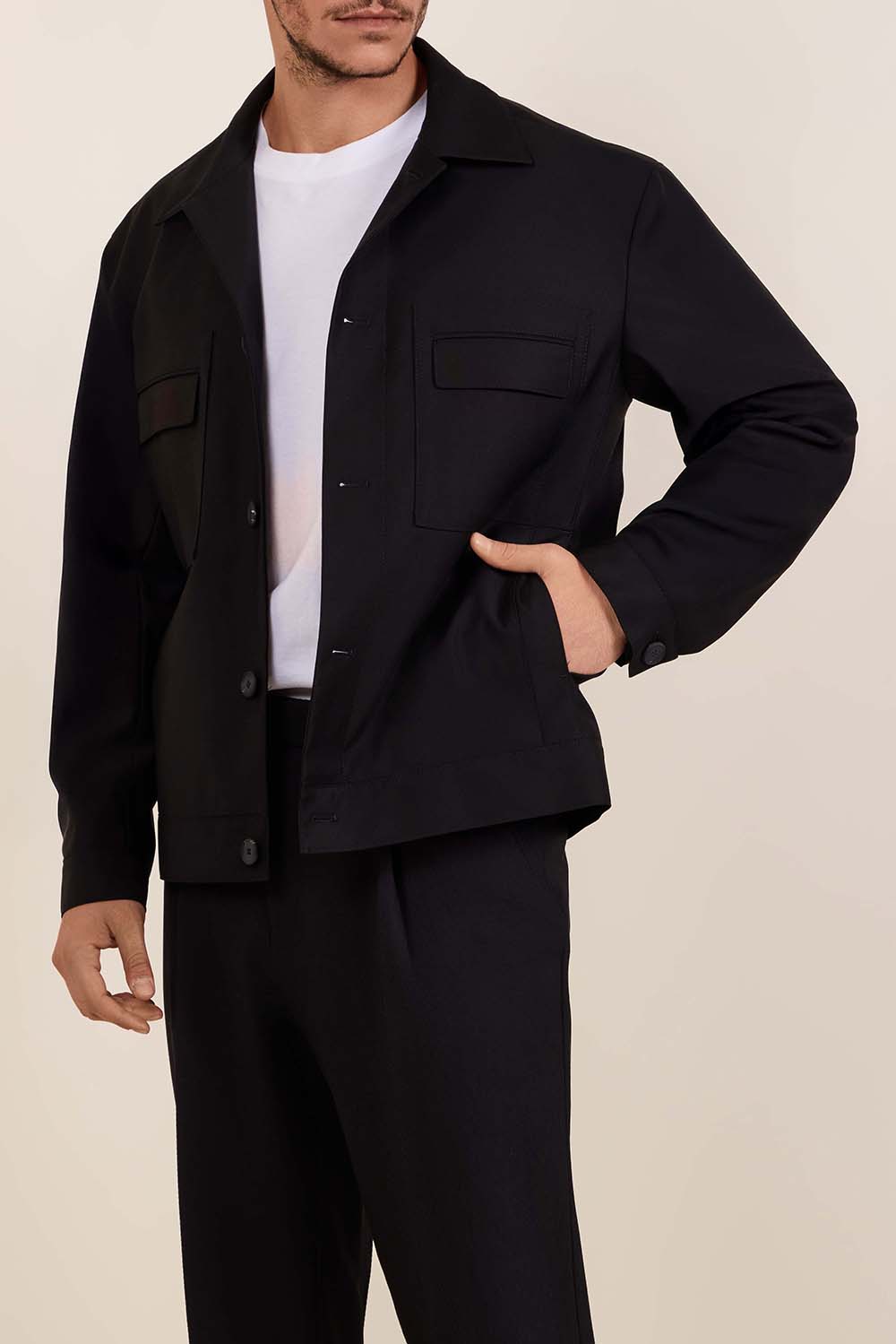 תמונת דוגמן קידמית של ז'קט צמר קל