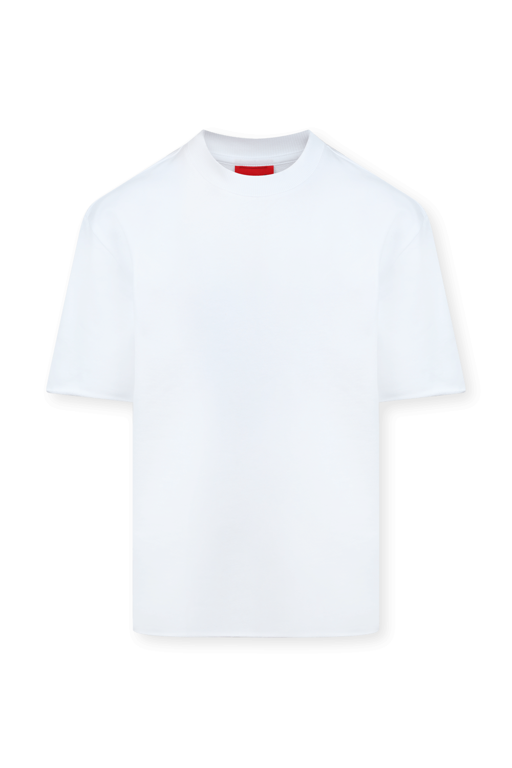 תמונה קידמית של חולצת טי לבנה בגזרת אוברסייז