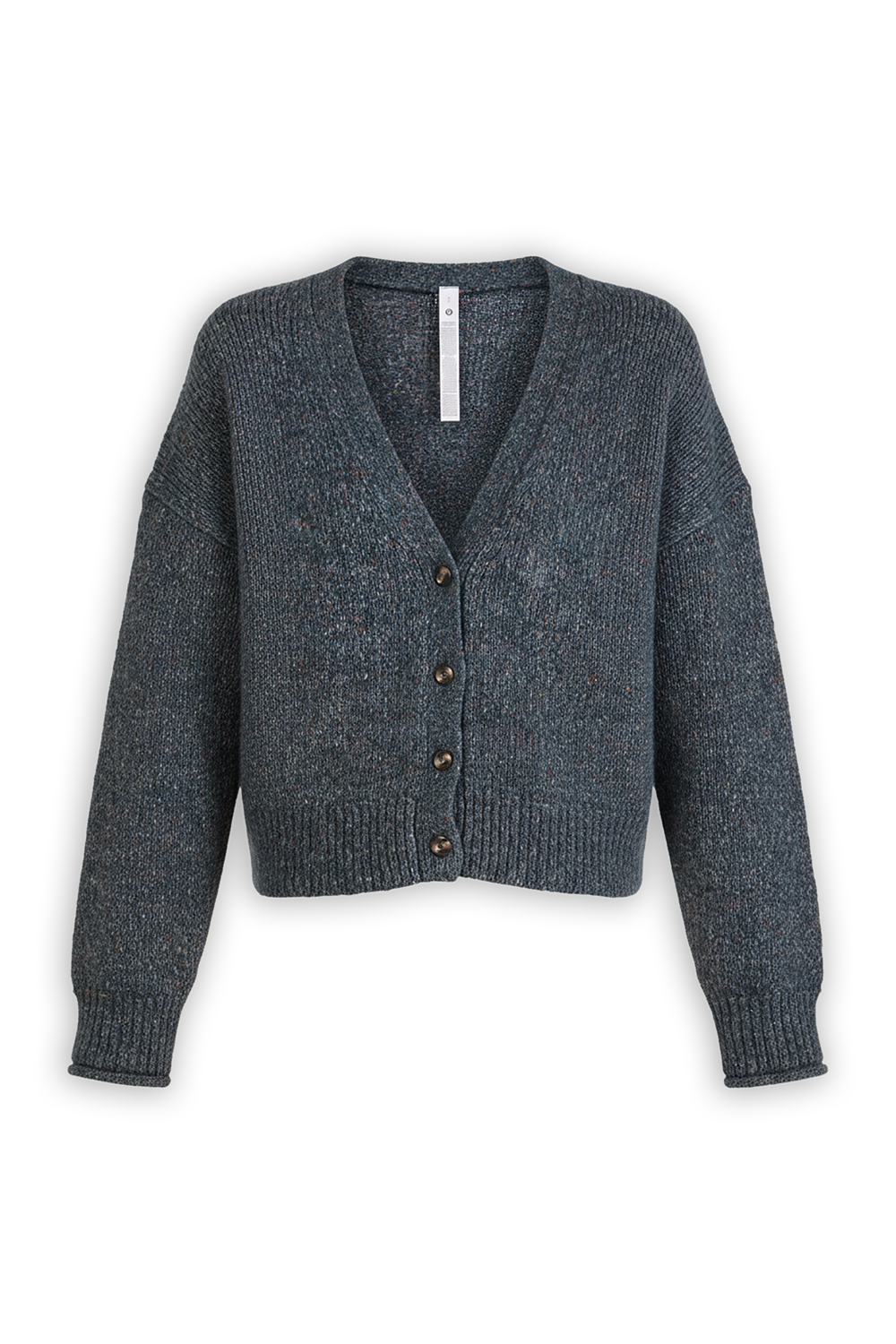 תמונה קידמית של Wool-Blend Button-Up Cardigan