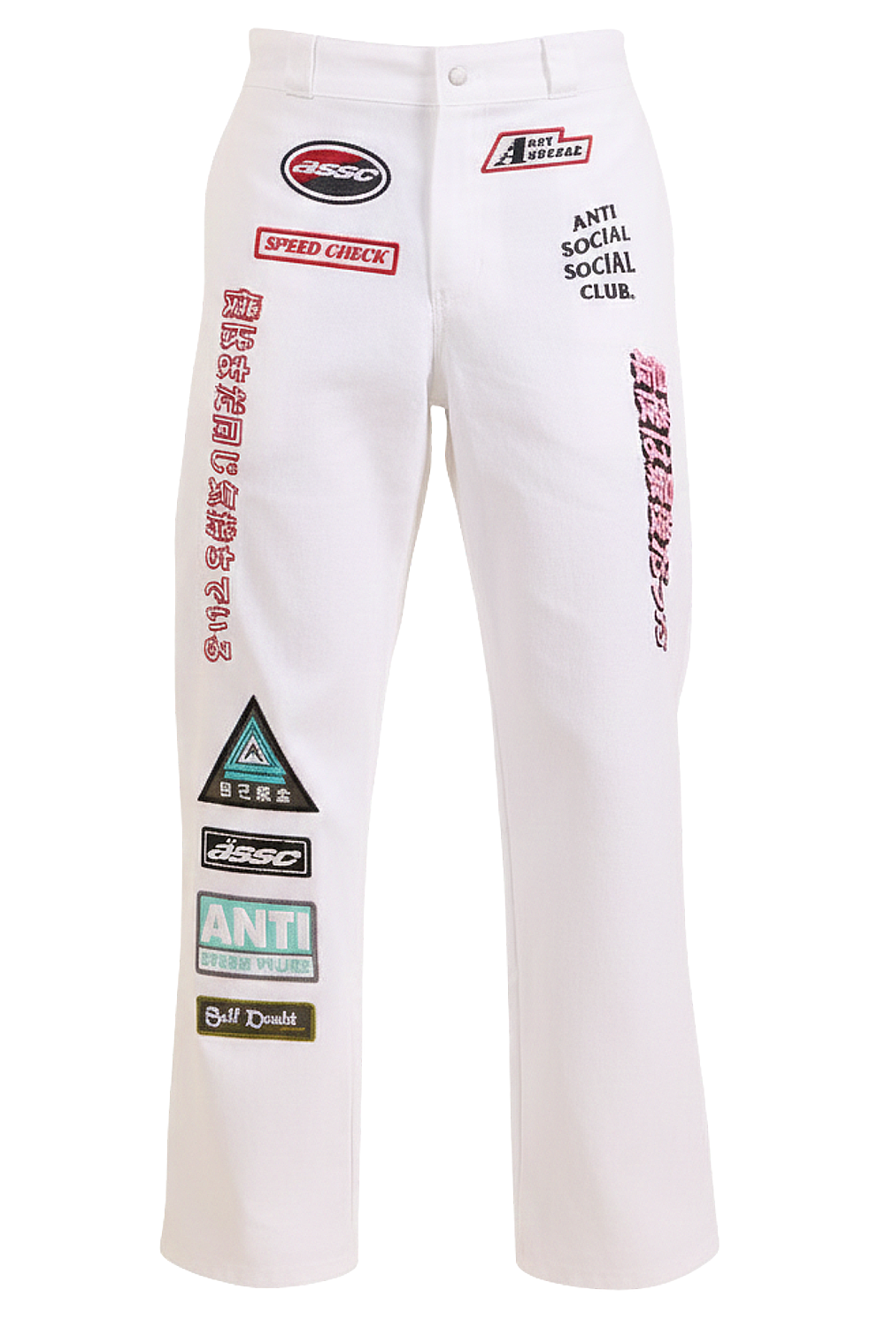 תמונה אחורית של מכנסי ג'ינס רייסינג