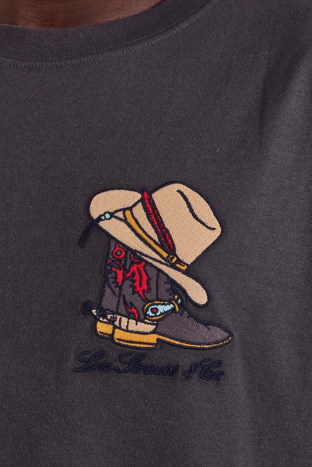 תמונת תקריב דוגמן של חולצת טי וינטג'