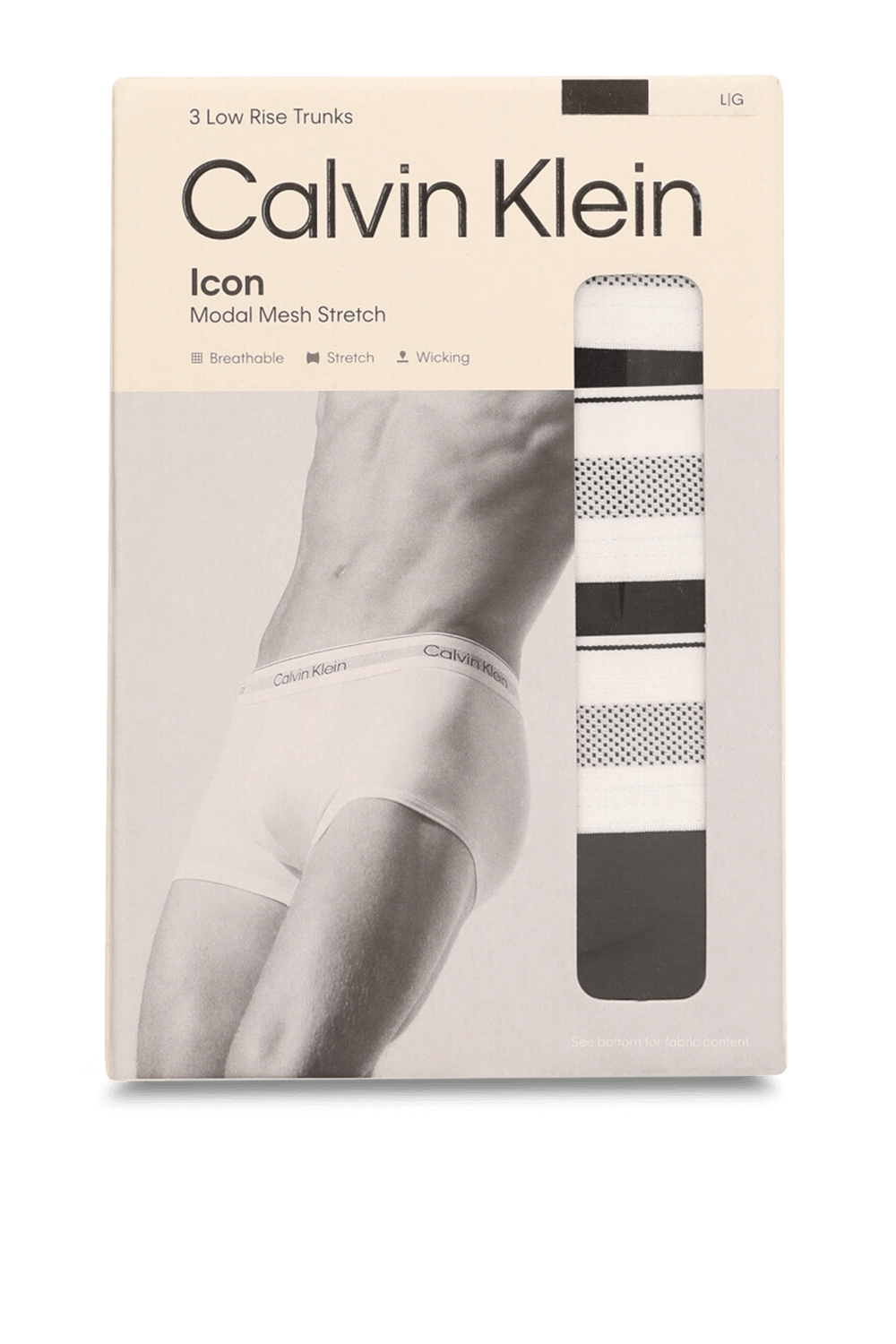 תמונה קידמית של מארז שלושה תחתוני טראנק - גזרה נמוכה