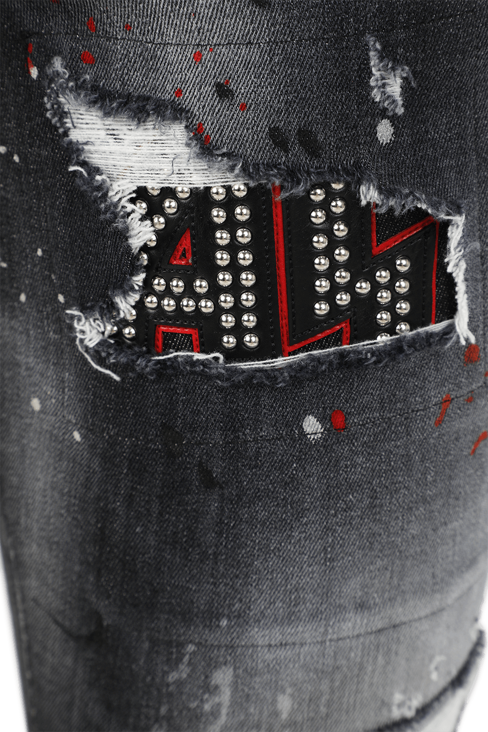 Studded Trash Black Wash Skater Jeans in Black | Factory 54