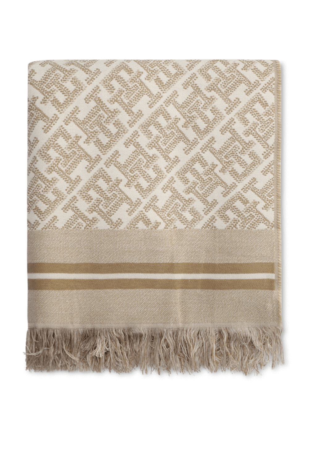 תמונה קידמית של צעיף ז'קרד עם צמר