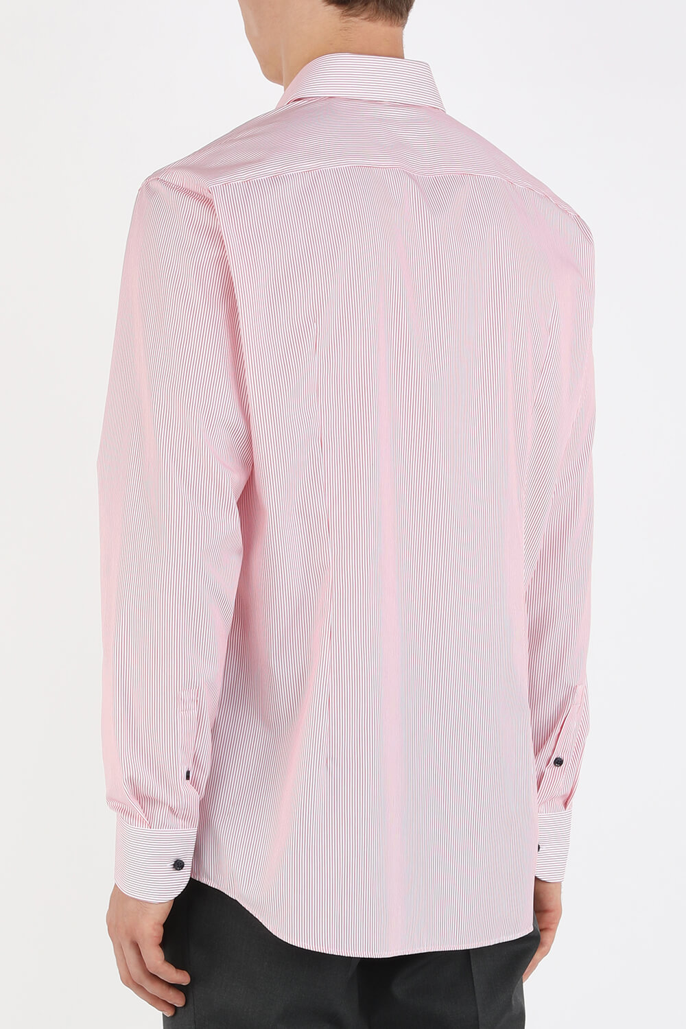 white and pink button up shirt