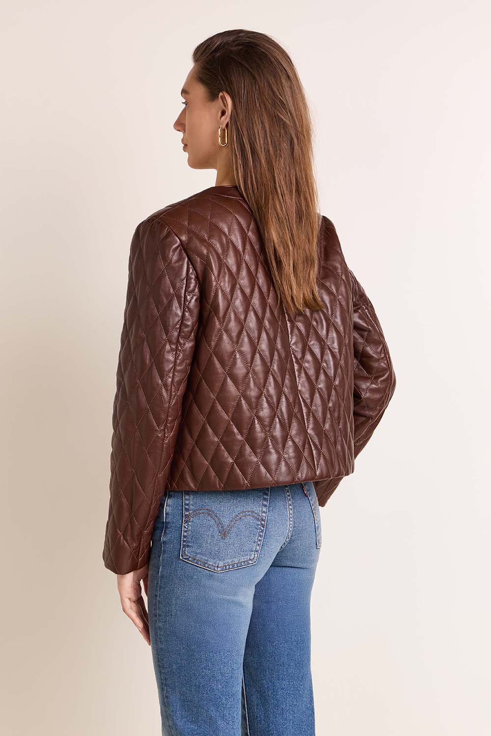 תמונת דוגמן אחורית של ז'קט עור