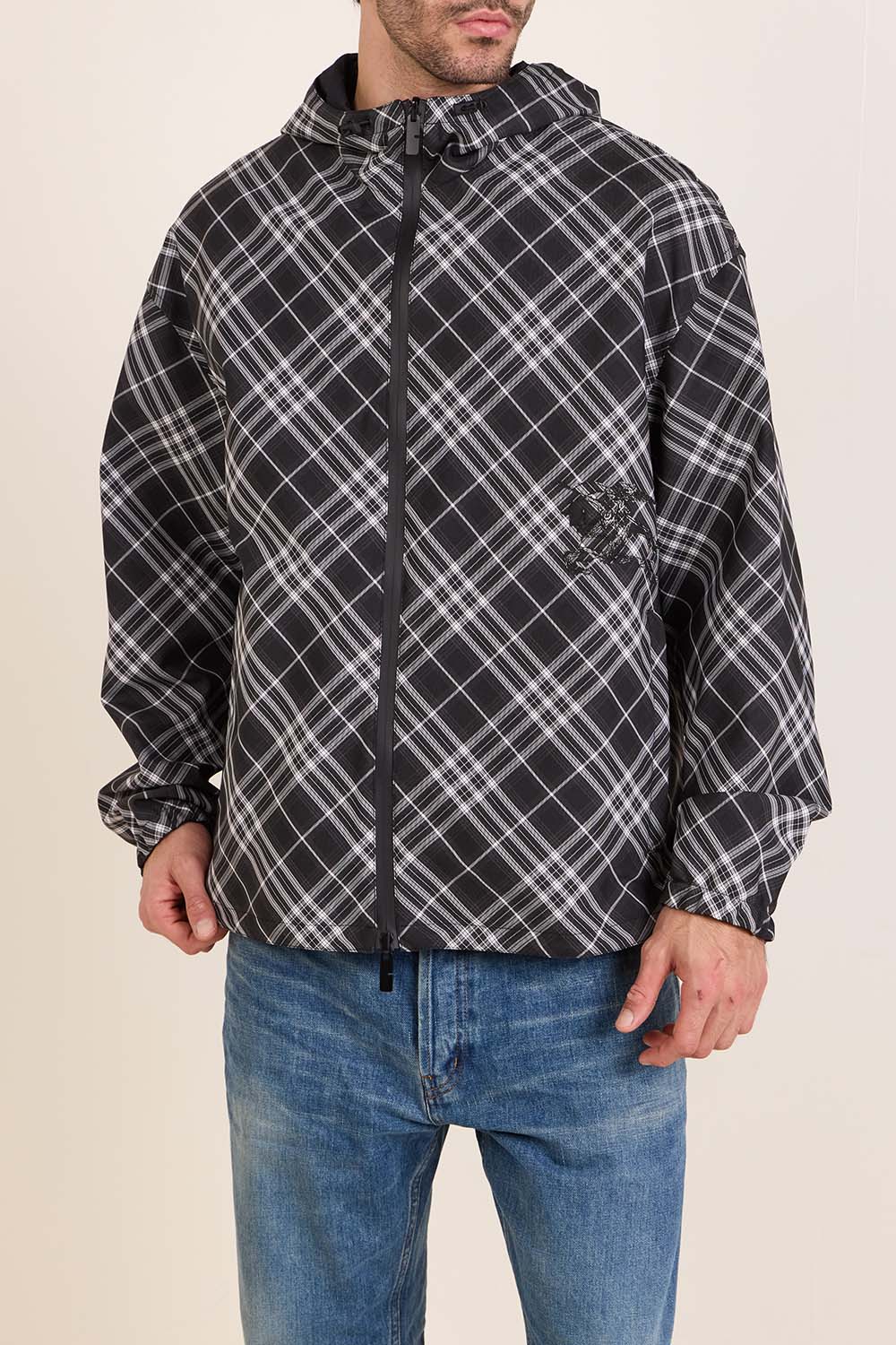 תמונת דוגמן קידמית של ז'קט דו צדדי אוברסייז