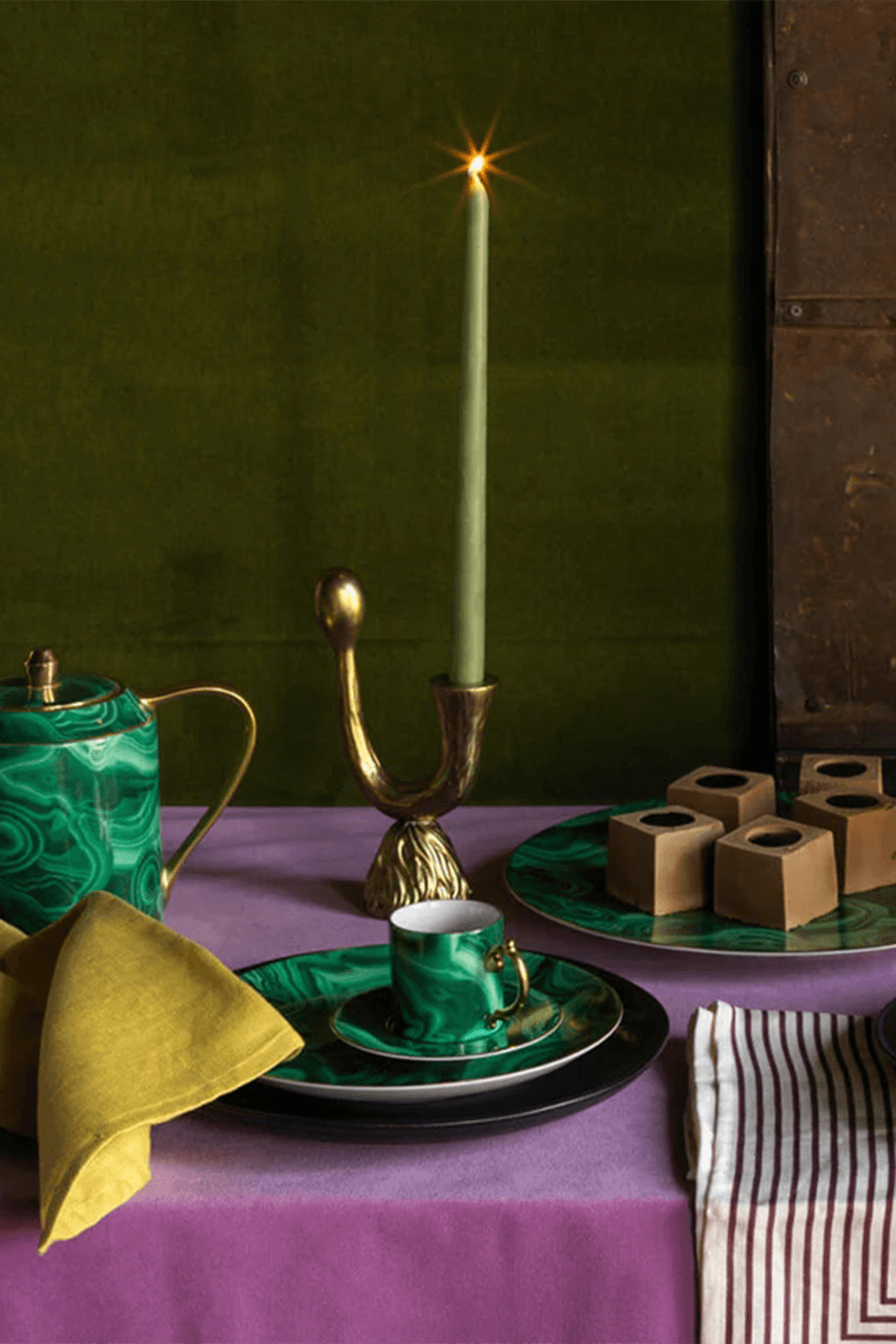 תמונת תקריב של Malachite Canape Plate 15cm - Set of 4