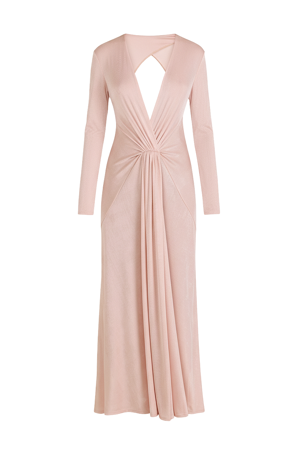 תמונה קידמית של שמלת מקסי עם שרוול ארוך